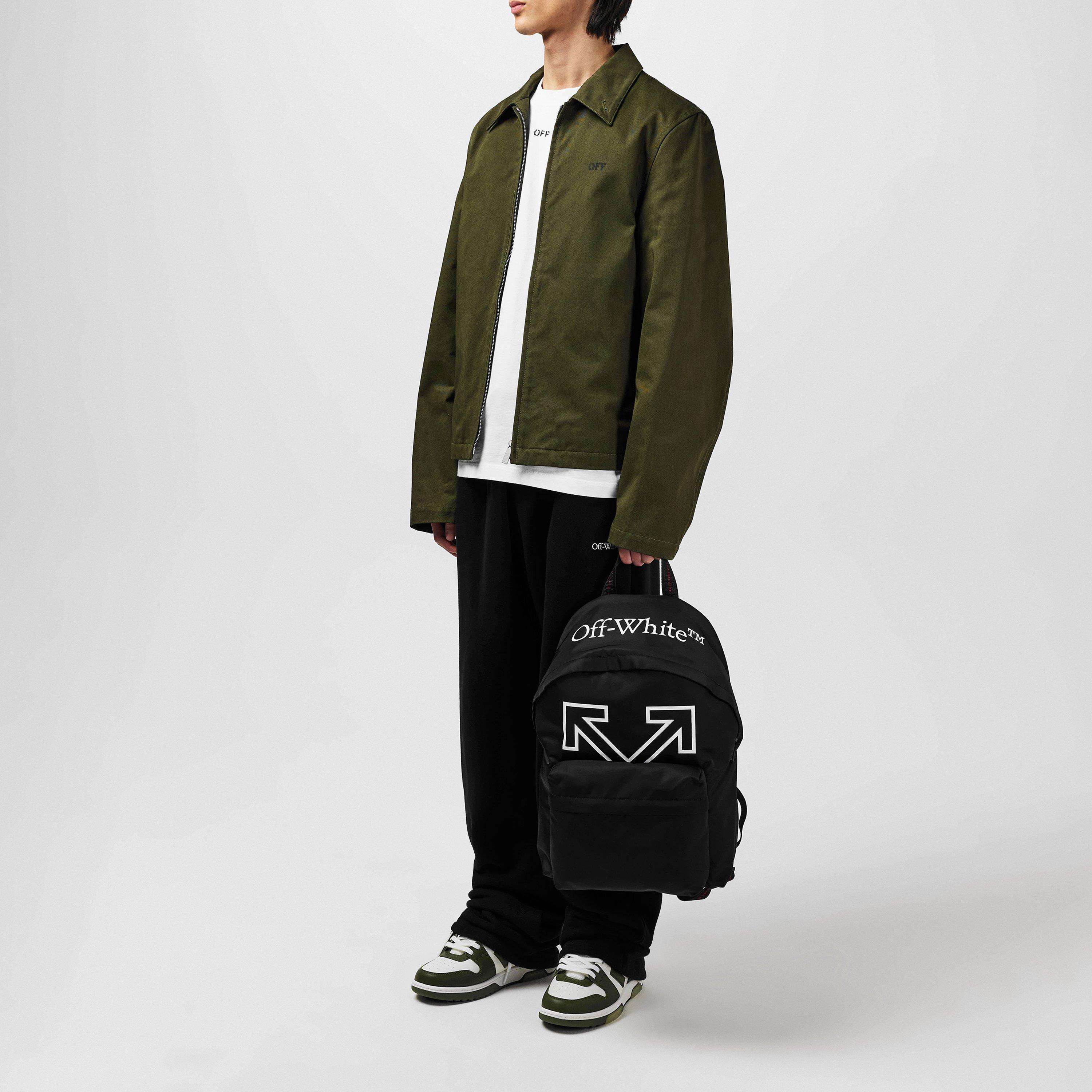 Khaki - Off White - Men's Arrow Long Sleeve Zip Overshirt - 6