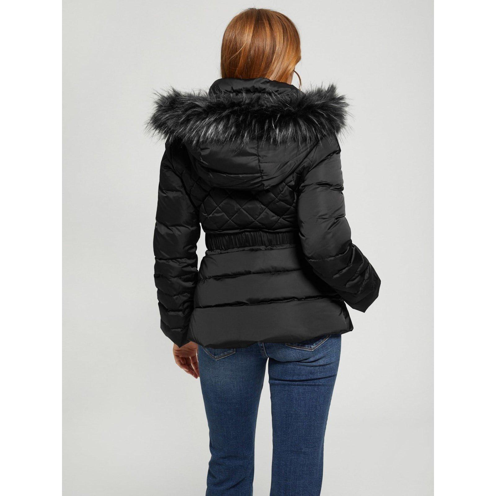 Black - Guess - Women's Laurie Quilted Long Sleeve Short Puffer Jacket - 3