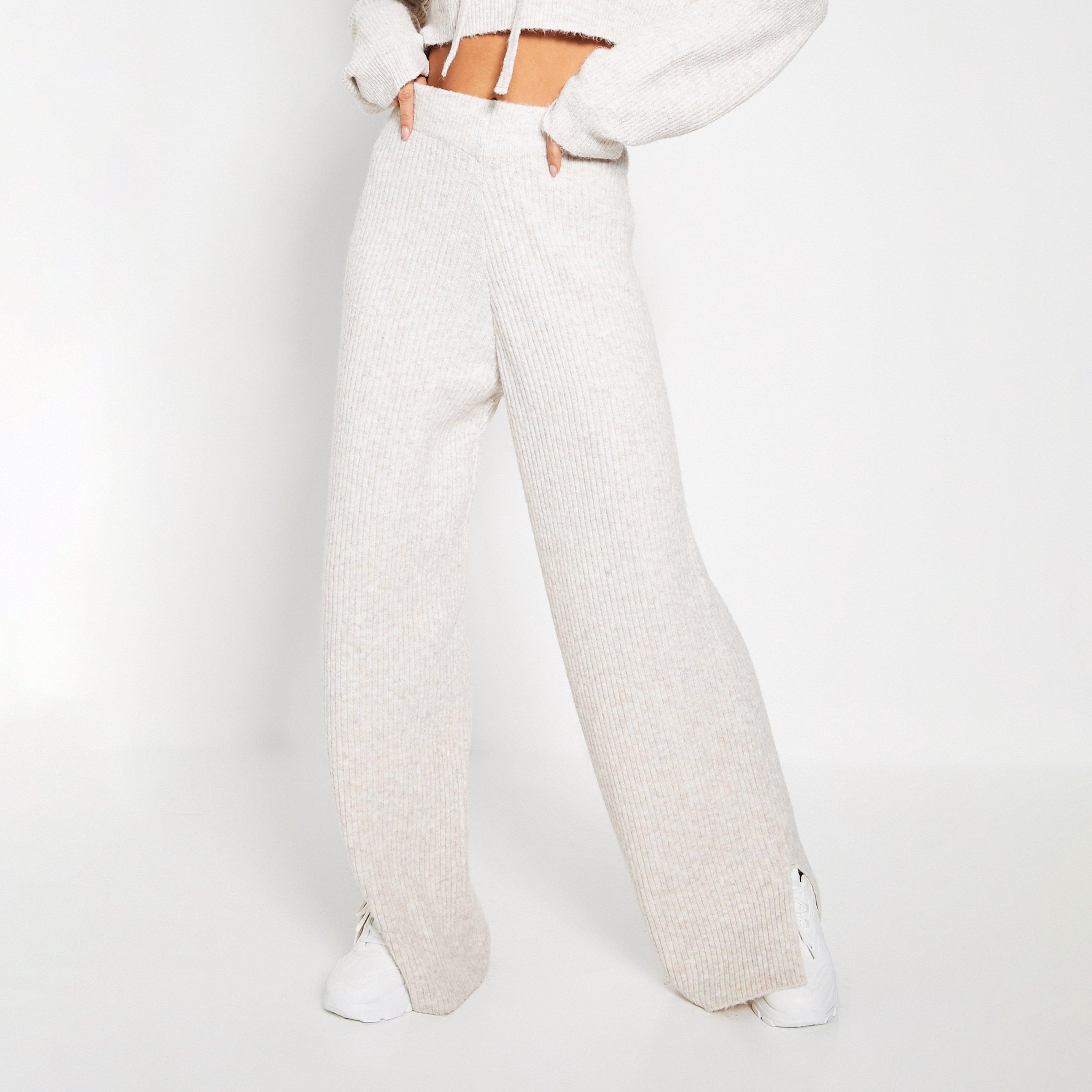Havregrød - I Saw It First - ISAWITFIRST Recycled Blend Split Leg Cosy Knit Trousers Co-Ord - 4
