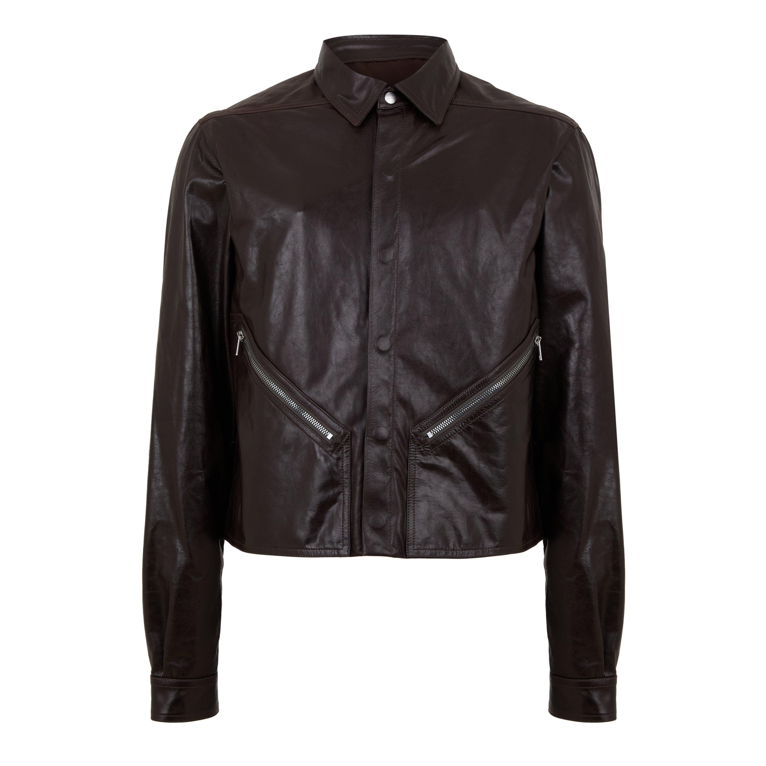 Mahogany 14 - Rick Owens - Men's Alice Leather Long Sleeve Leather Jacket - 1