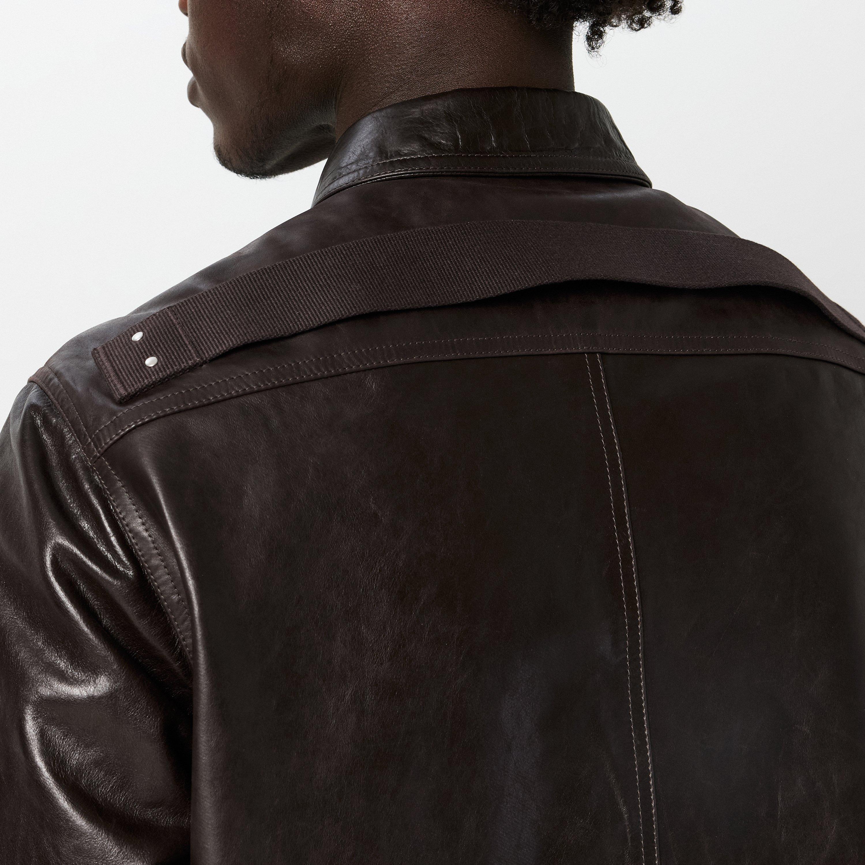 Mahogany 14 - Rick Owens - Men's Alice Leather Long Sleeve Leather Jacket - 5