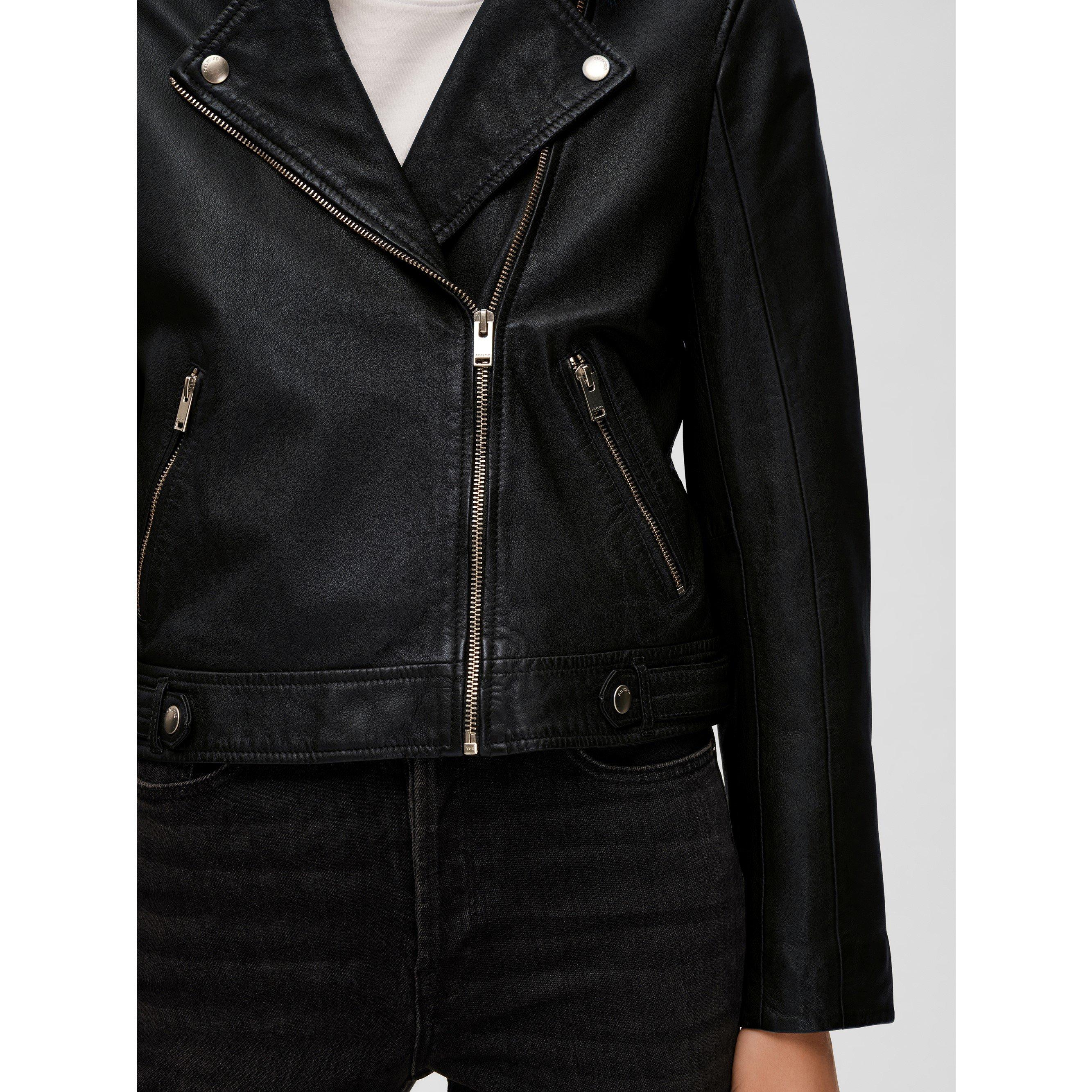 Preto - Selected Femme - Katie Leather Jacket - 4