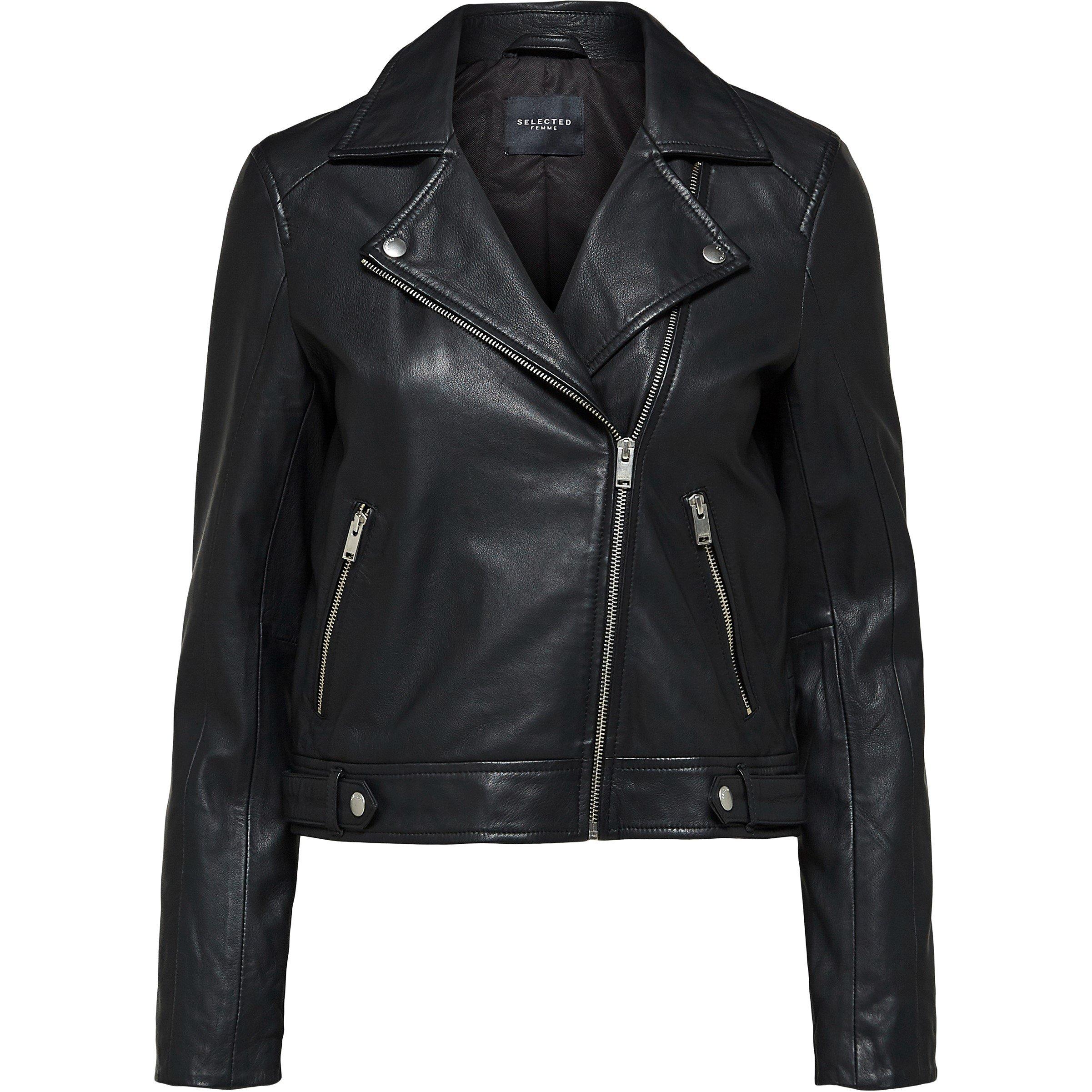 Preto - Selected Femme - Katie Leather Jacket - 5