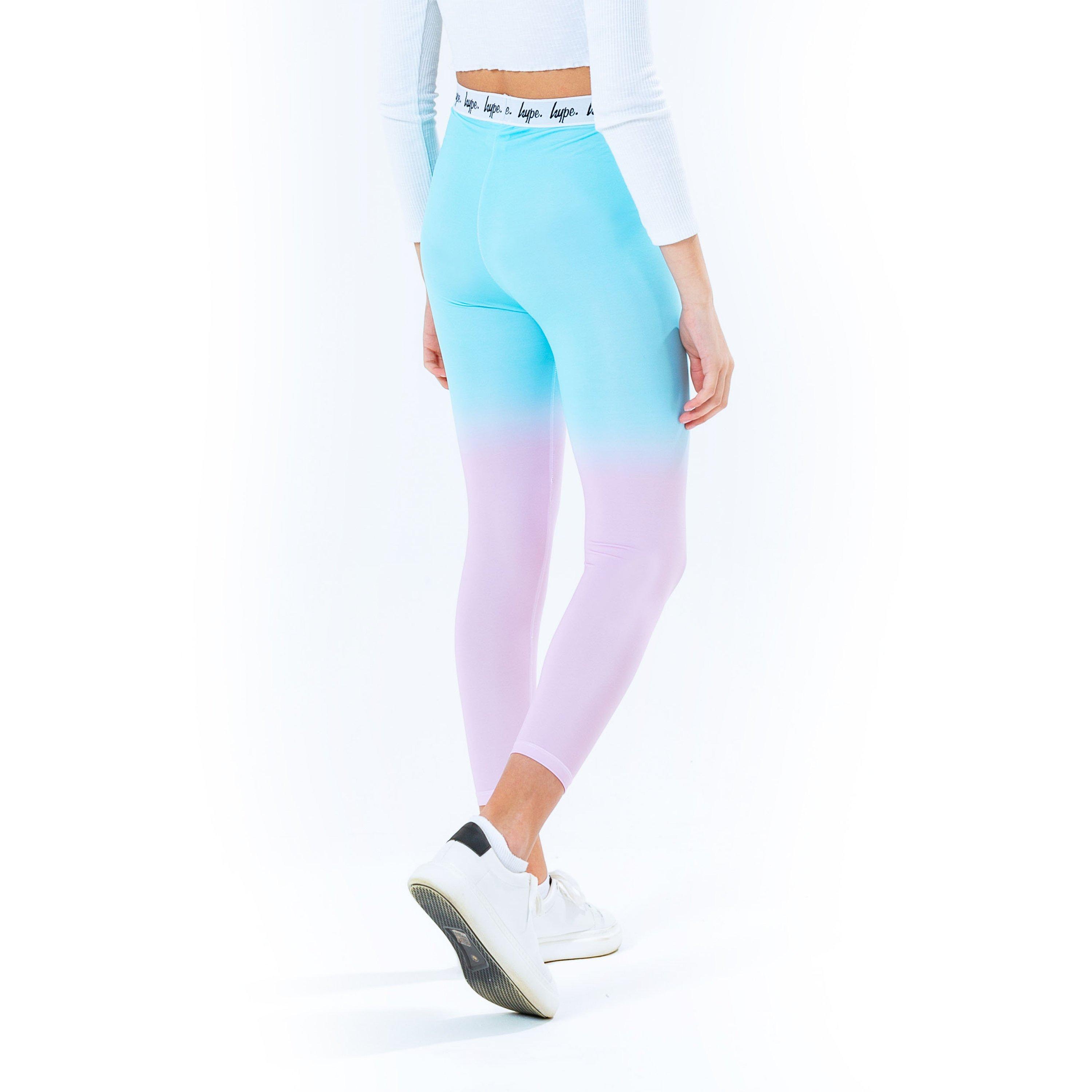 Pink/Blau - Hype - Pink Blue Fade Kids Leggings - 4