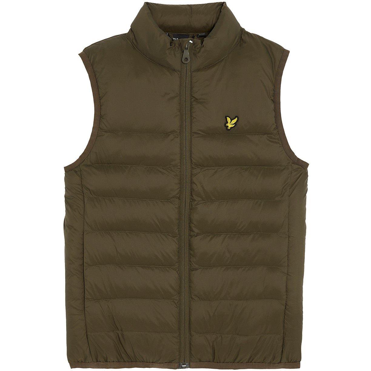 Lyle And Scott Boys Kids' Wadded Sleeveless Gilet - W485 Olive - 7-8Y