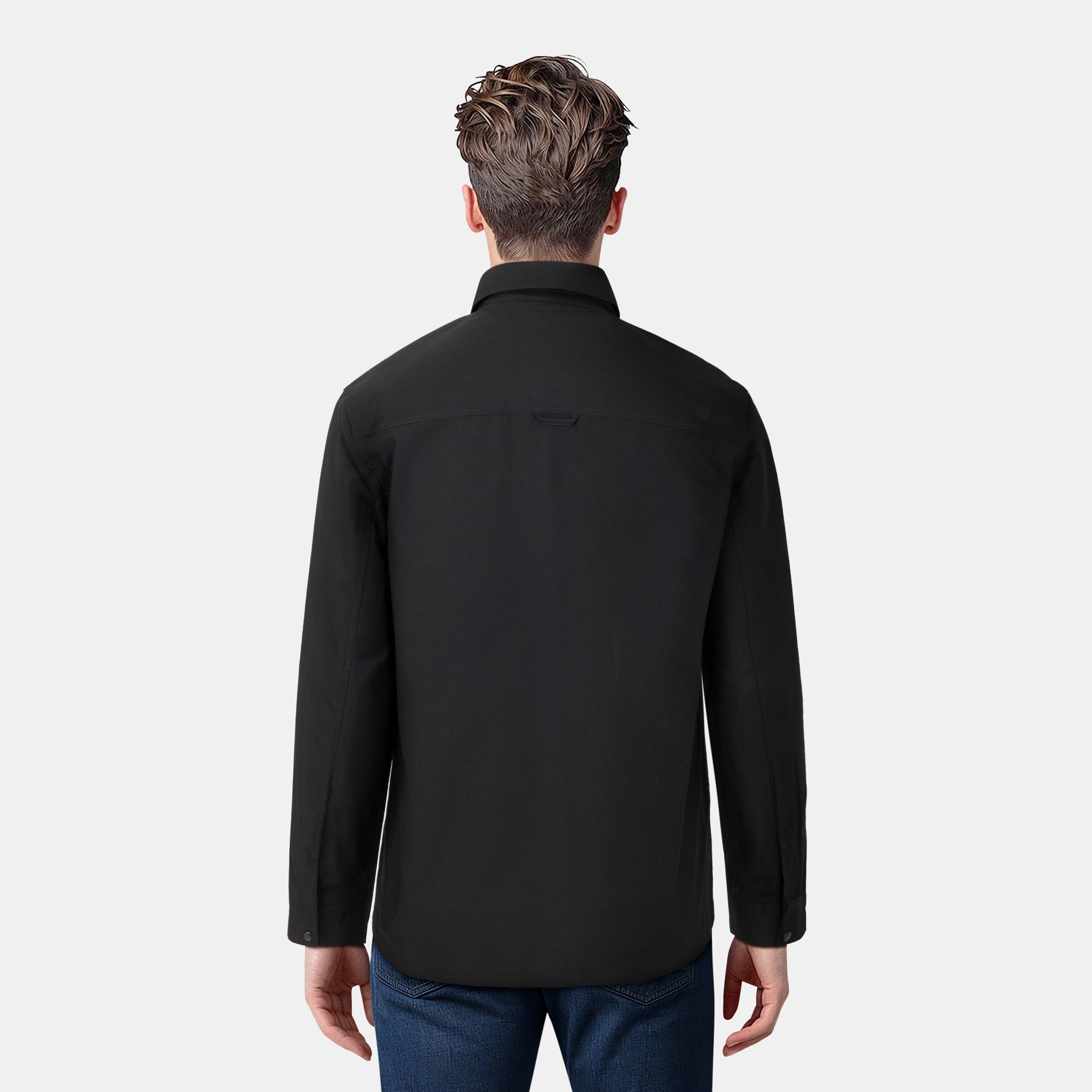 Black Z865 - Lyle and Scott - Men's Cotton Long Sleeve Zip Overshirt - 4
