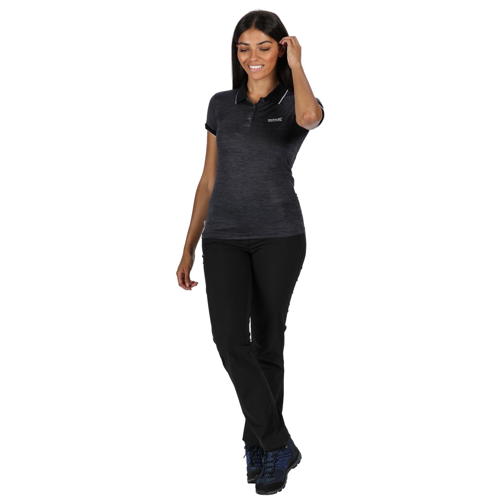 Black - Regatta - Womens Remex II Polo T-Shirt - 16