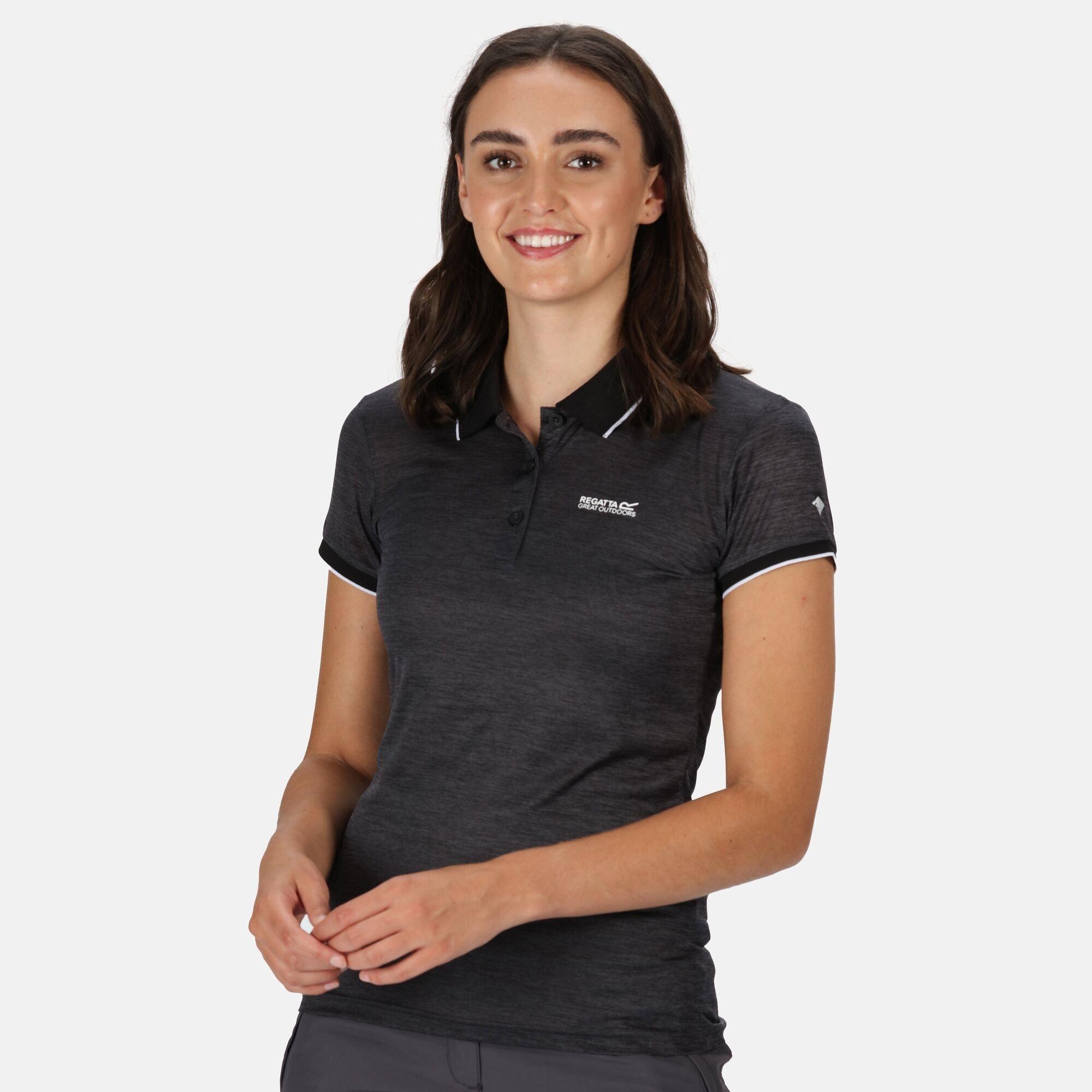 Black - Regatta - Womens Remex II Polo T-Shirt - 3