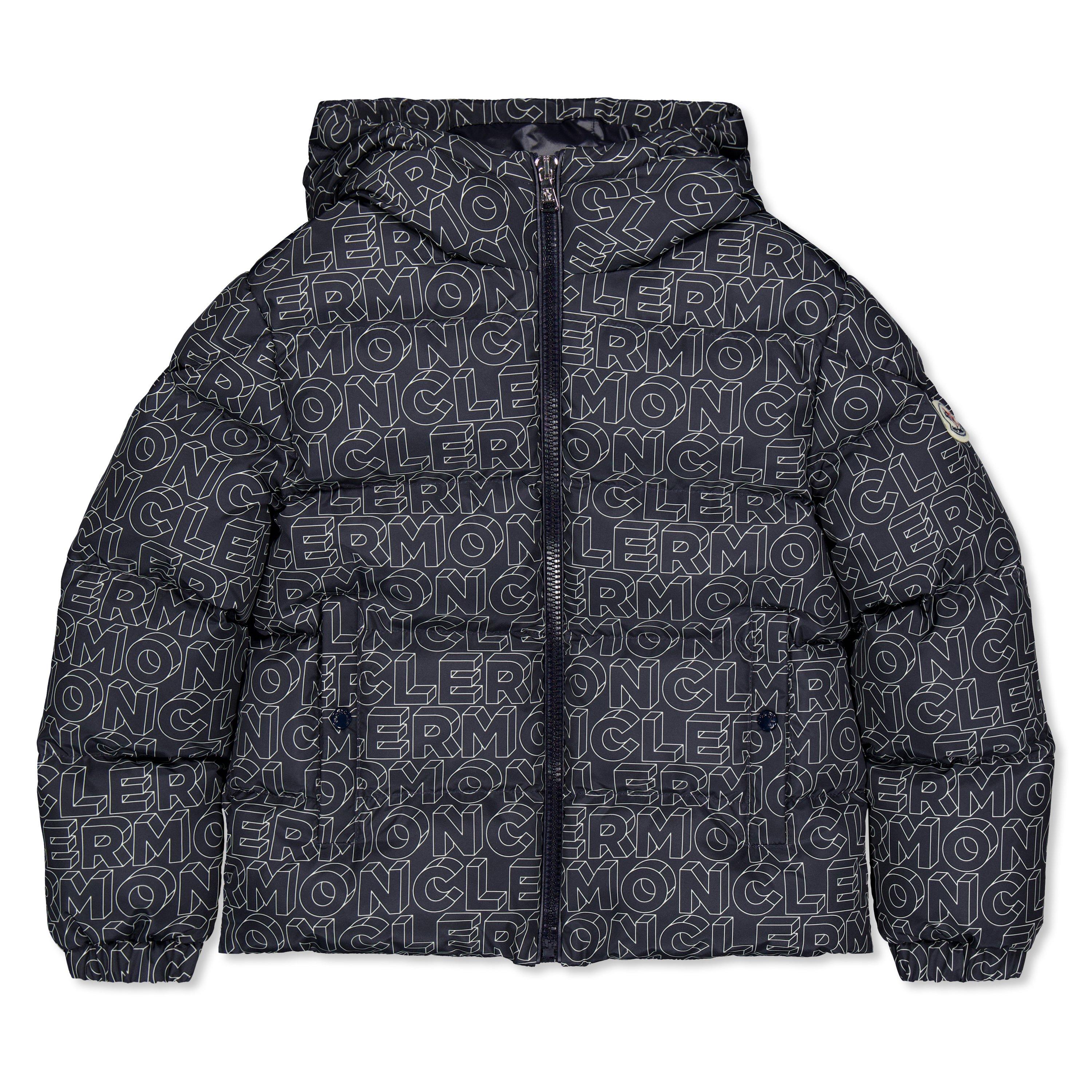 Navy F70 - Moncler - Kids' Fergus Down Hooded Long Sleeve Short Puffer Jacket - 1