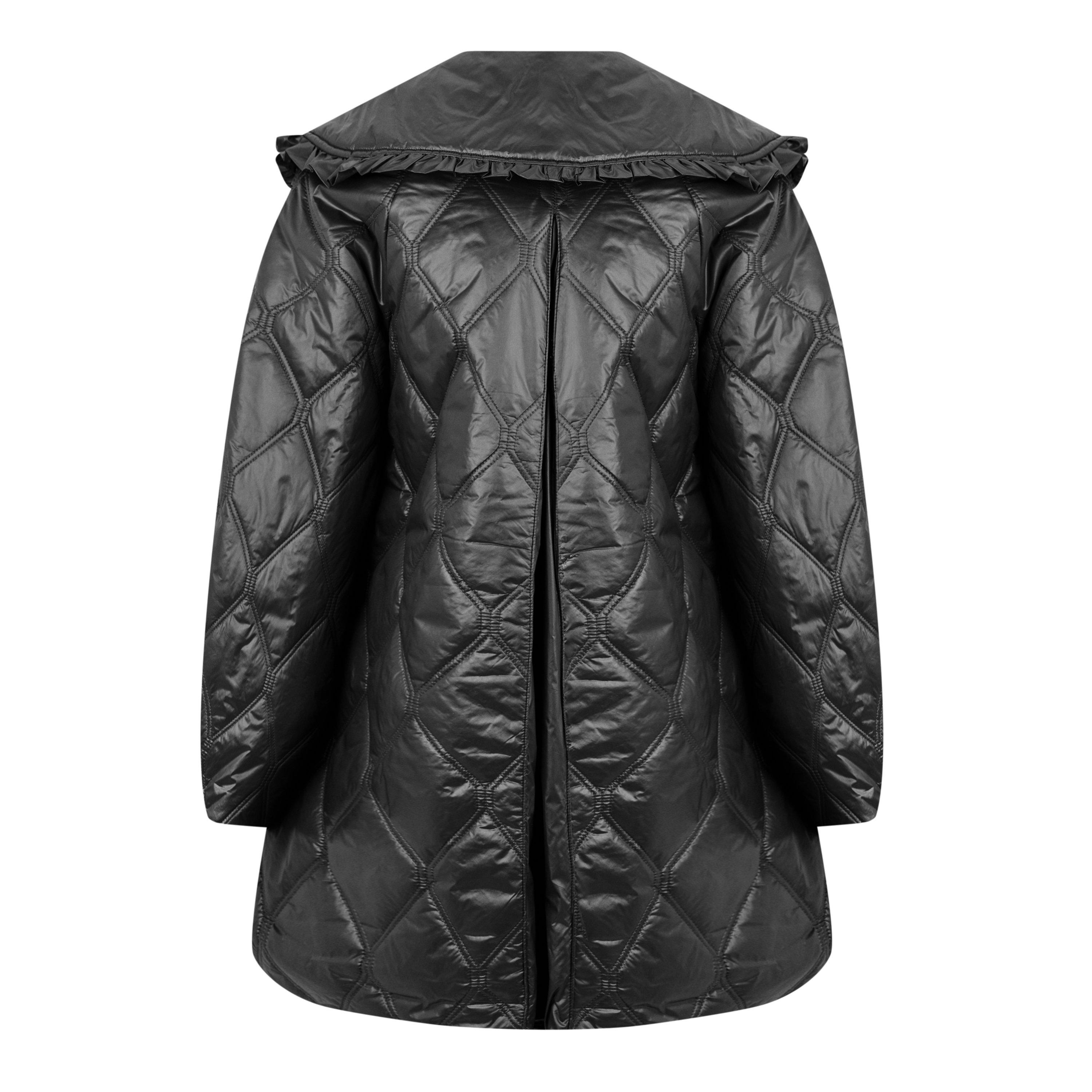 Black Sand - Ganni - Women's  Quilted Insulated Cropped Short Puffer Jacket - 6