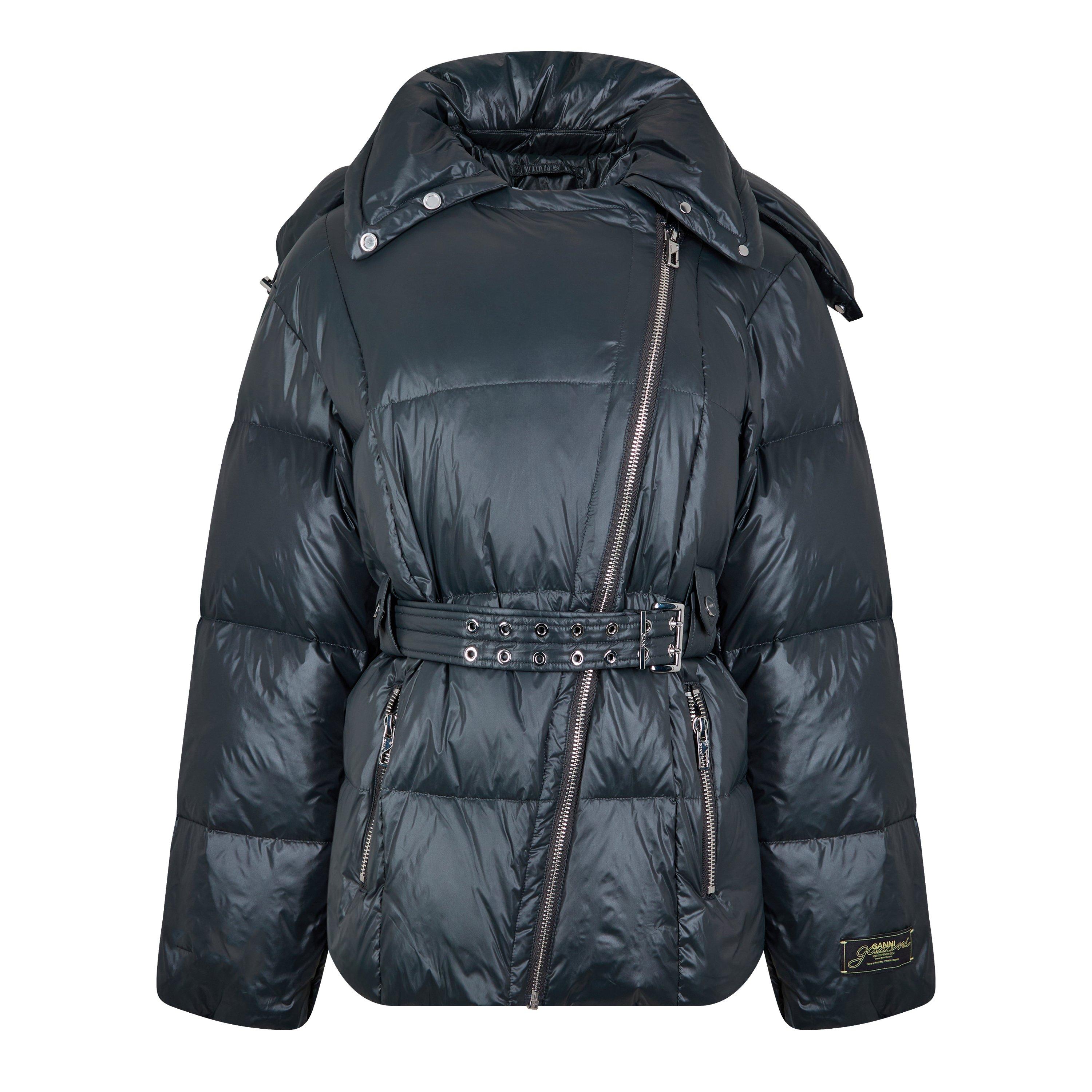 Black Sand - Ganni - Women's Insulated Cropped Short Puffer Jacket - 5