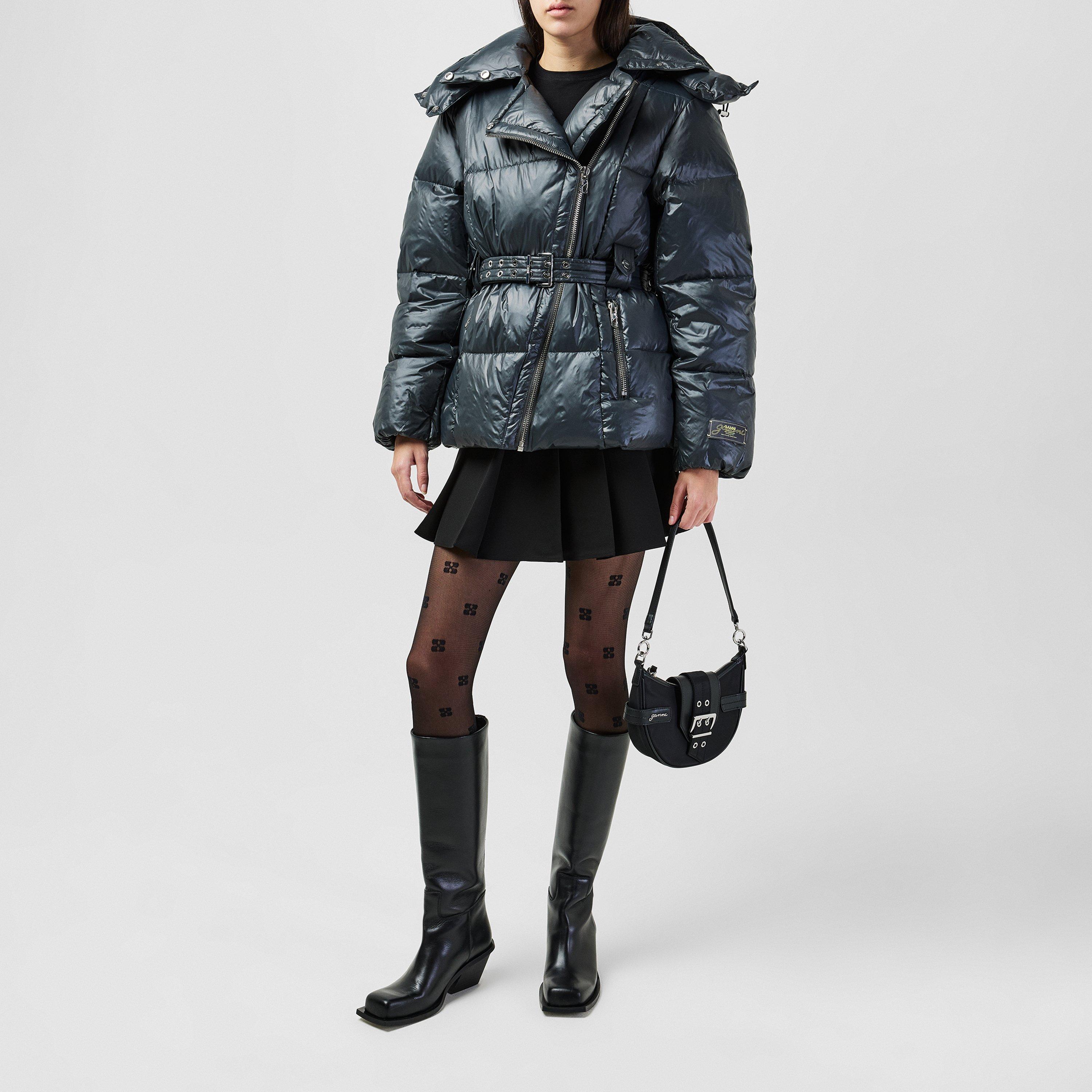 Black Sand - Ganni - Women's Insulated Cropped Short Puffer Jacket - 4