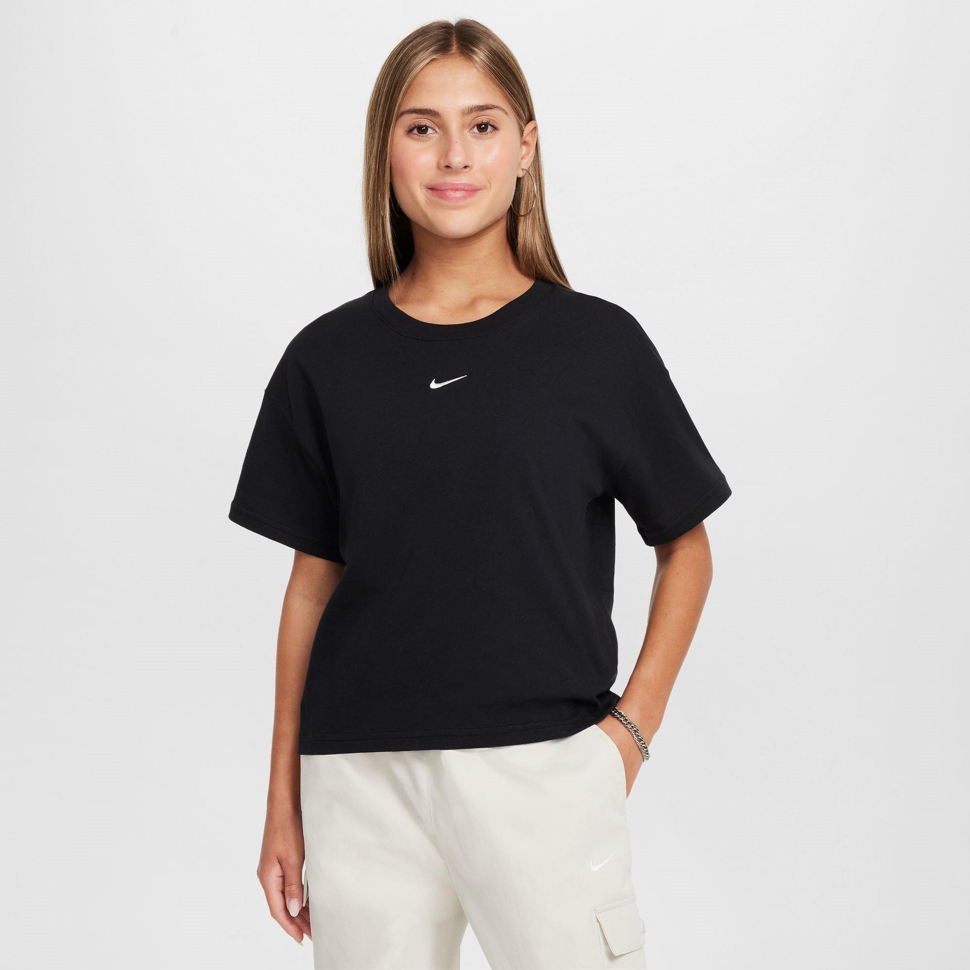 Black - Nike - Sportswear Essential Junior Girls Boxy T-Shirt - 1