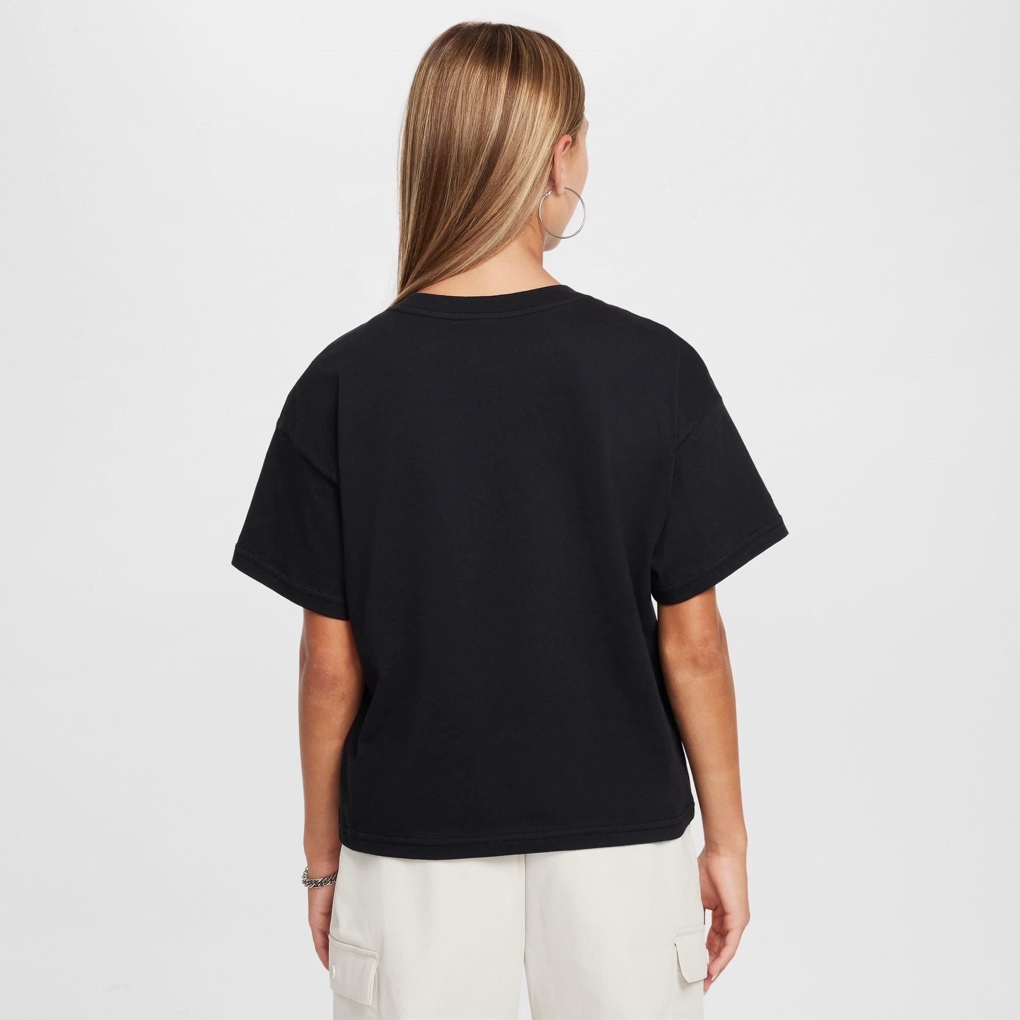 Black - Nike - Sportswear Essential Junior Girls Boxy T-Shirt - 2