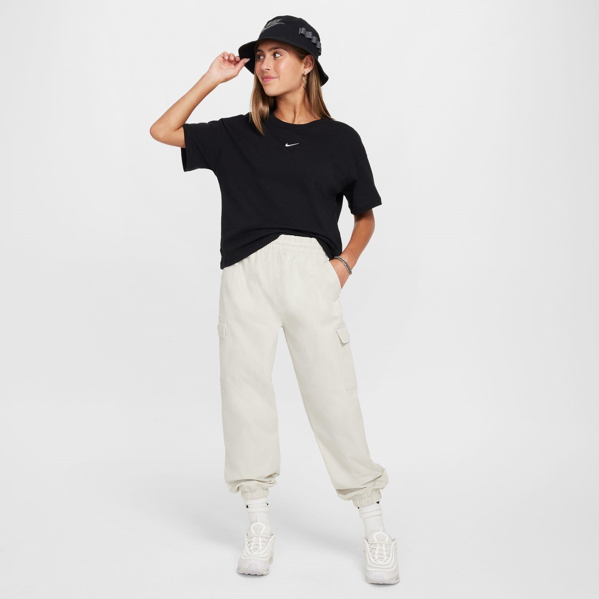 Black - Nike - Sportswear Essential Junior Girls Boxy T-Shirt - 4