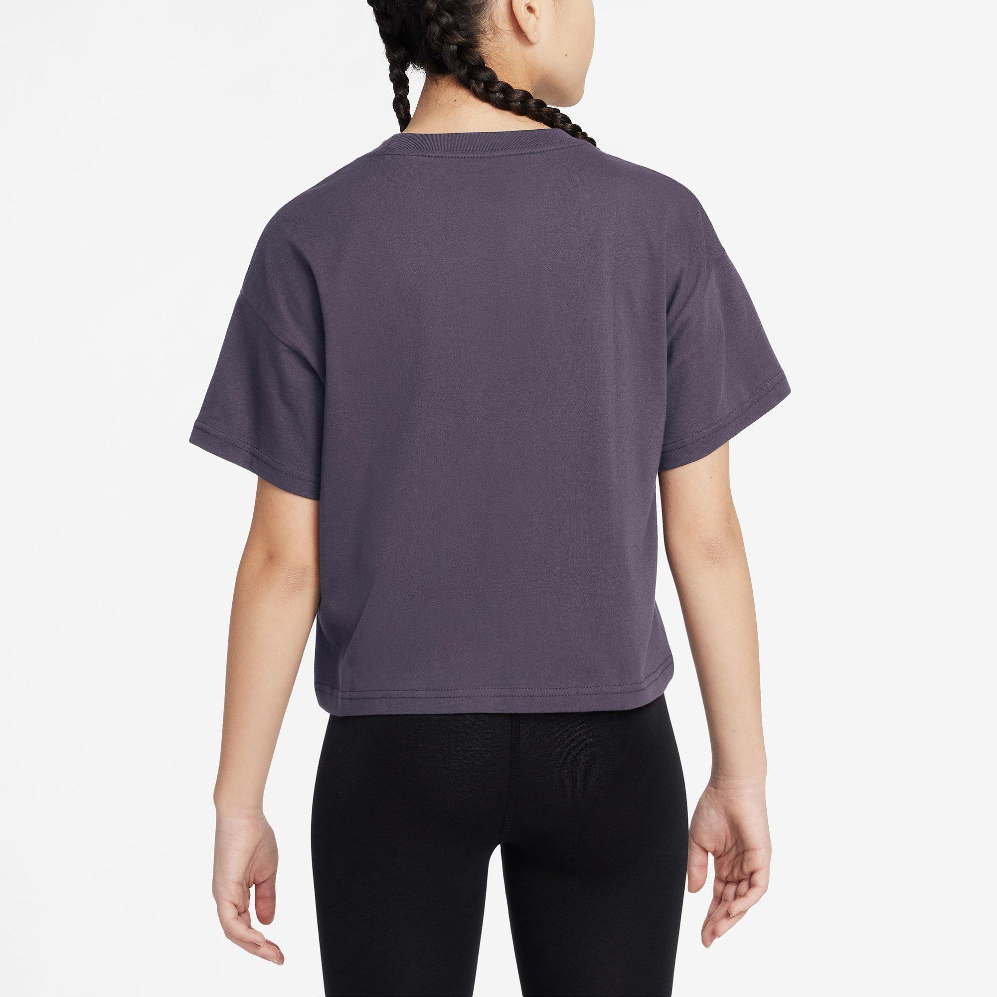 Dark Raisin - Nike - Nike Sportswear Essential Junior Girls Boxy T-Shirt - 4