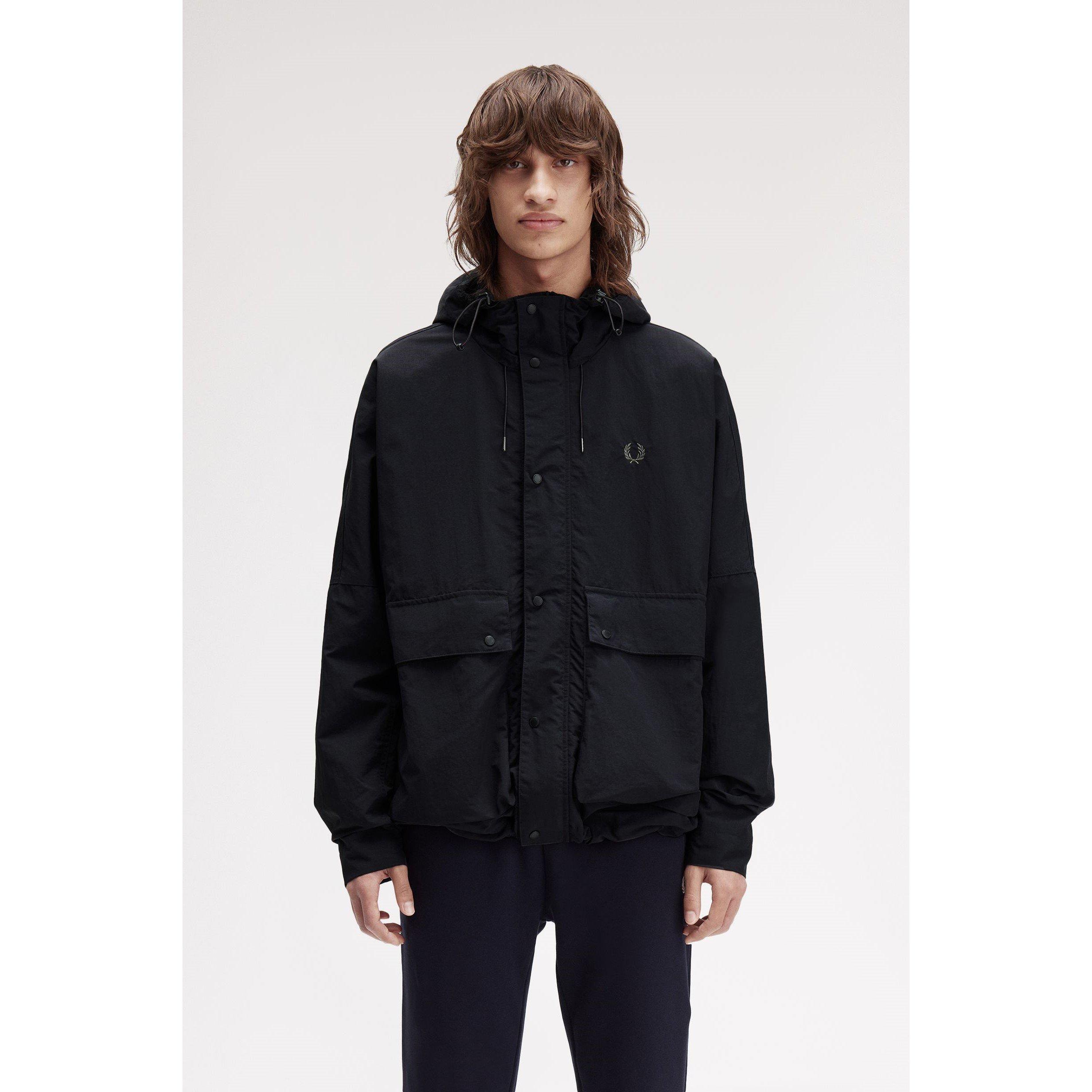 Black 102 - Fred Perry - Men's Cropped Ripstop Hooded Long Sleeve Parka - 3