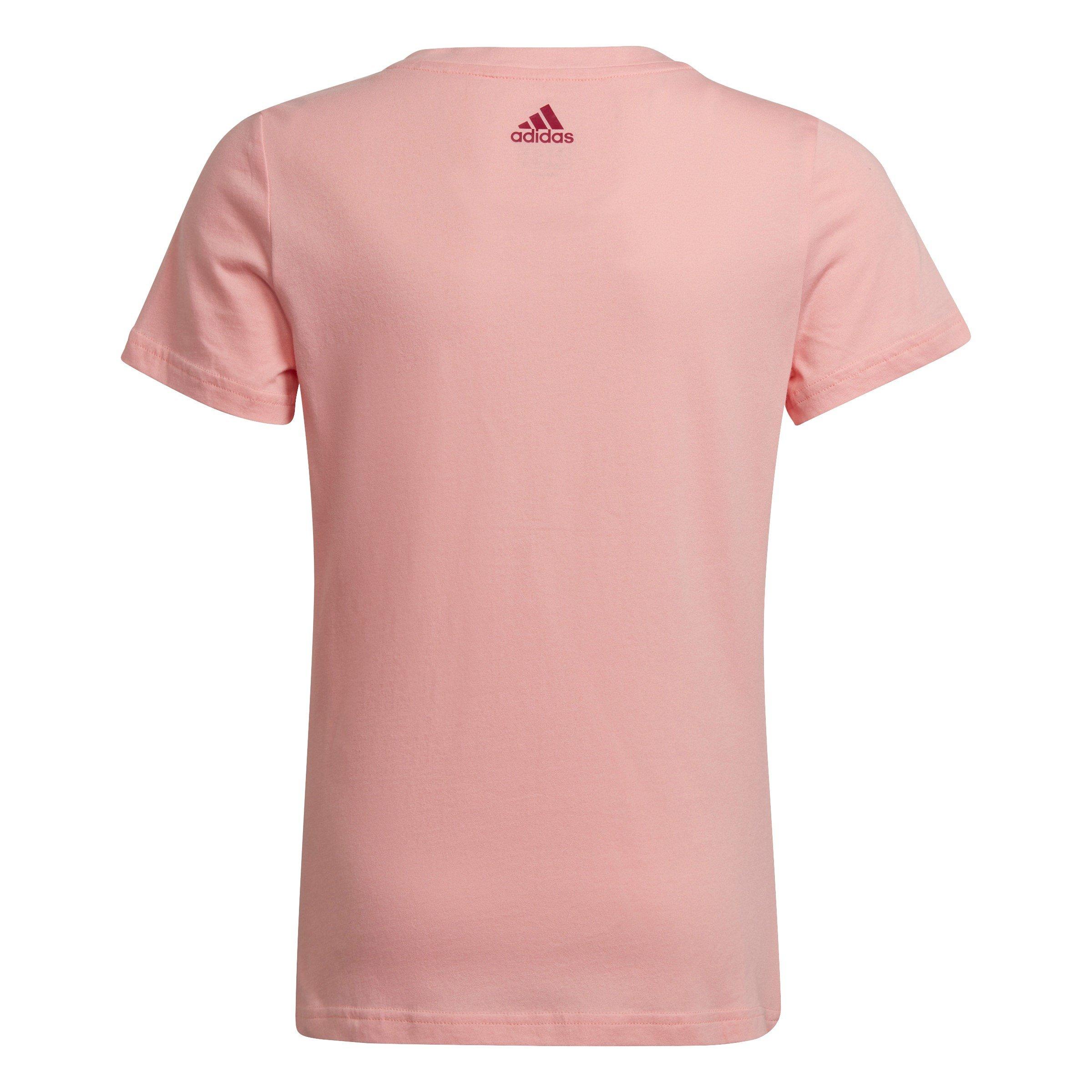 Clear Pink/Wht - adidas - Essentials Linear Logo Junior Girls T Shirt - 2