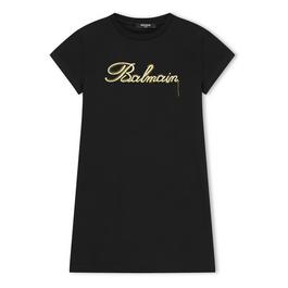 Balmain Logo T Shirt Dress Juniors