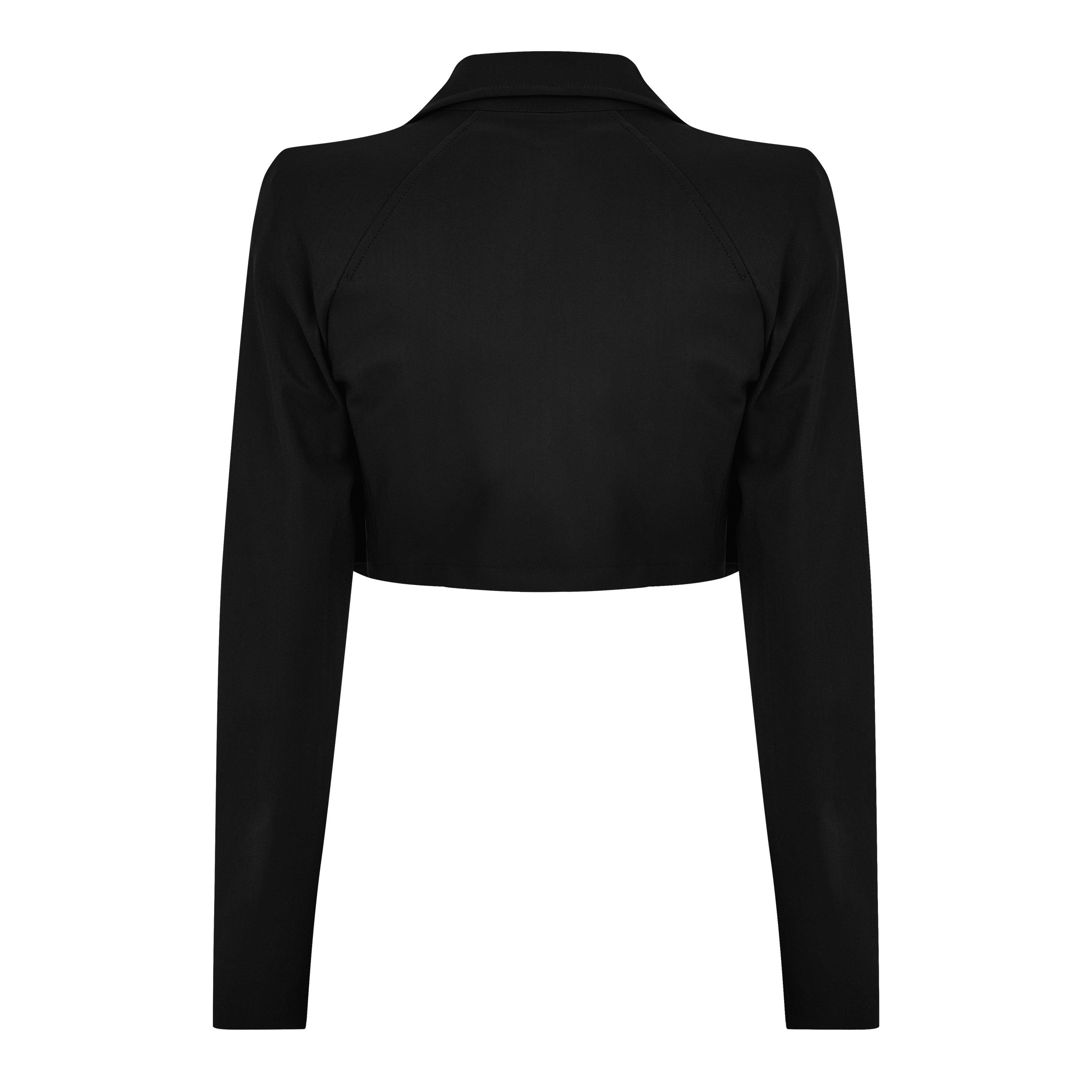 Black - Emporio Armani - Women's  Cropped Scuba Blazer - 6