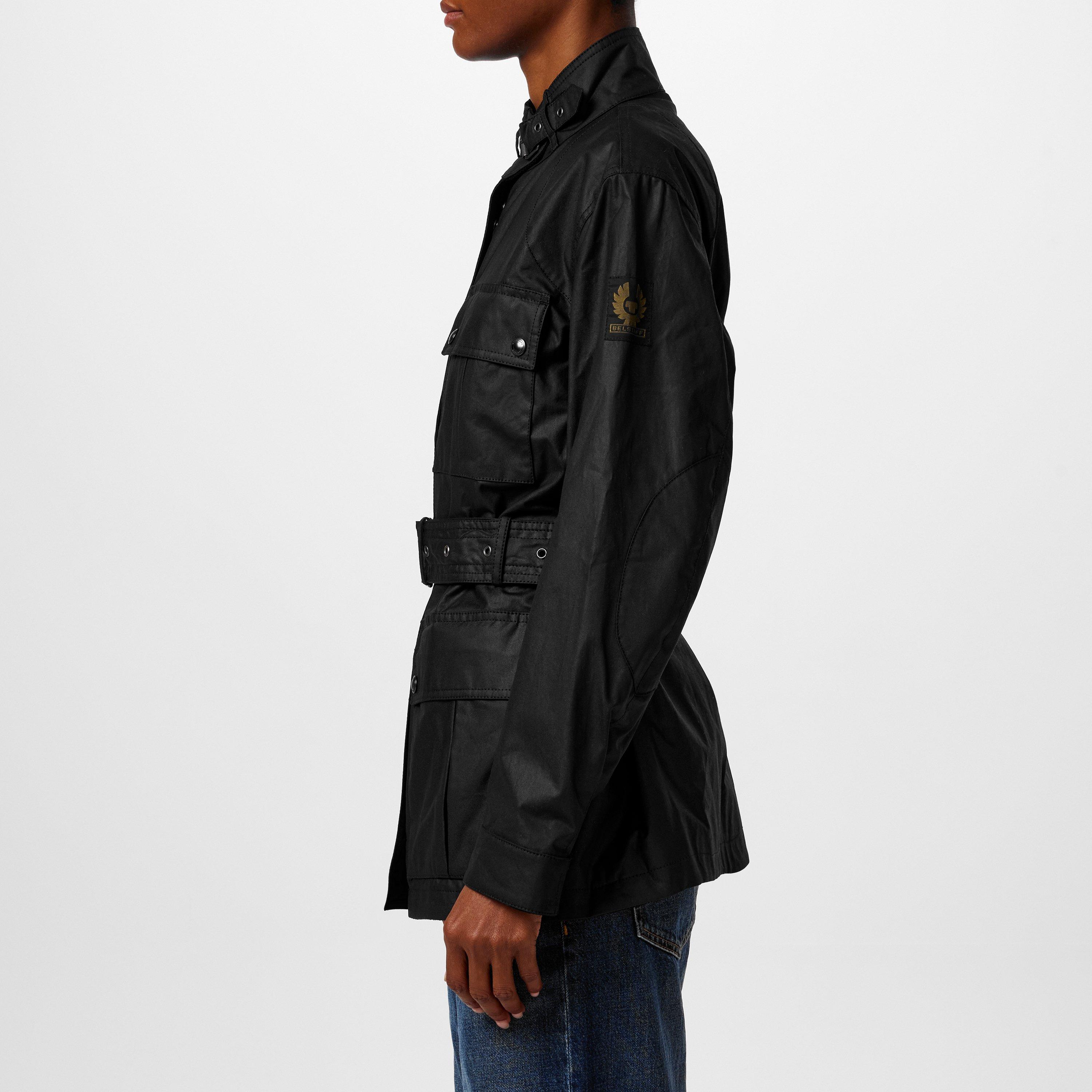 Black - Belstaff - Women's Heirloom Trialmaster Water and Wind Resistant Waxed Cotton Long Sleeve Wax Jacket - 2