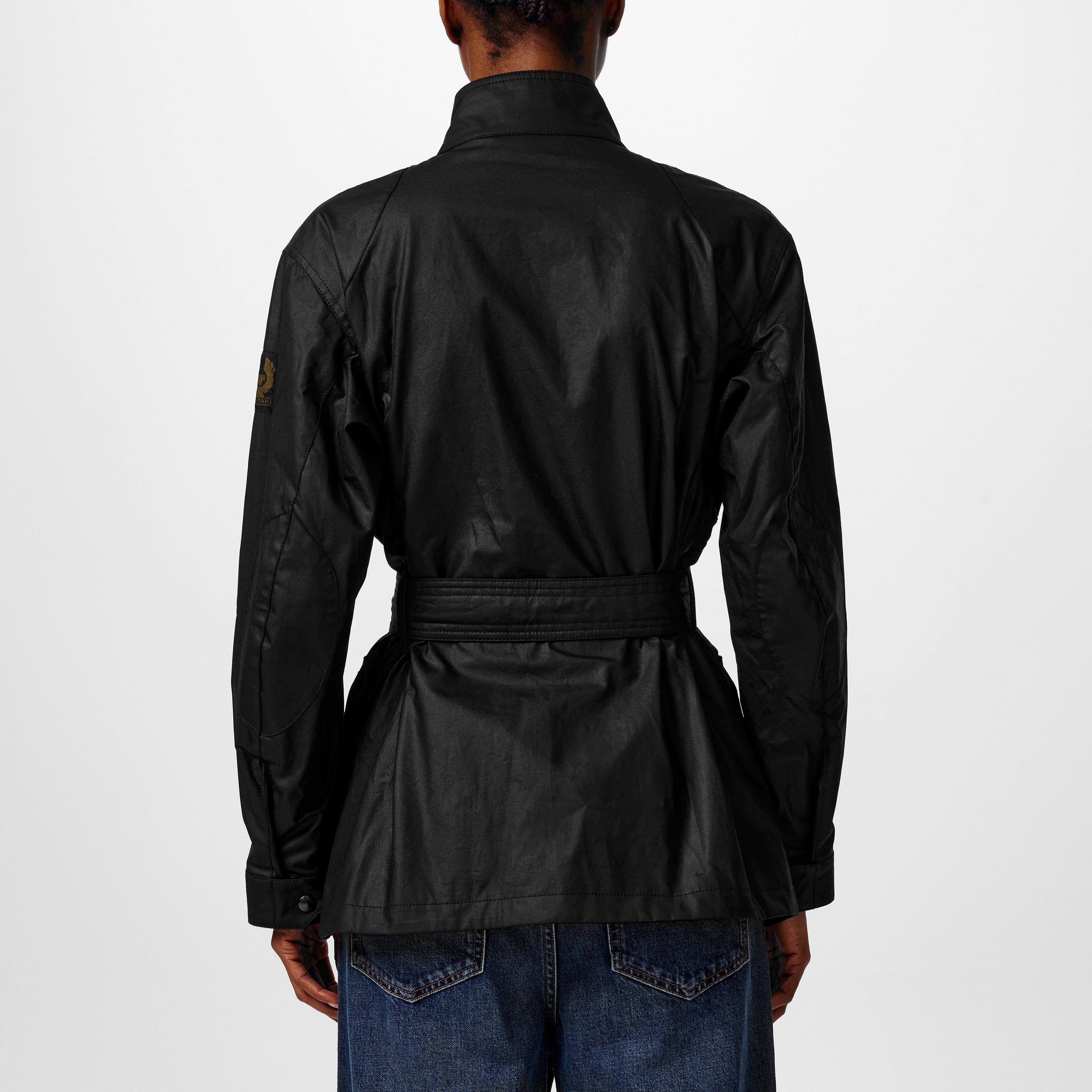 Black - Belstaff - Women's Heirloom Trialmaster Water and Wind Resistant Waxed Cotton Long Sleeve Wax Jacket - 3