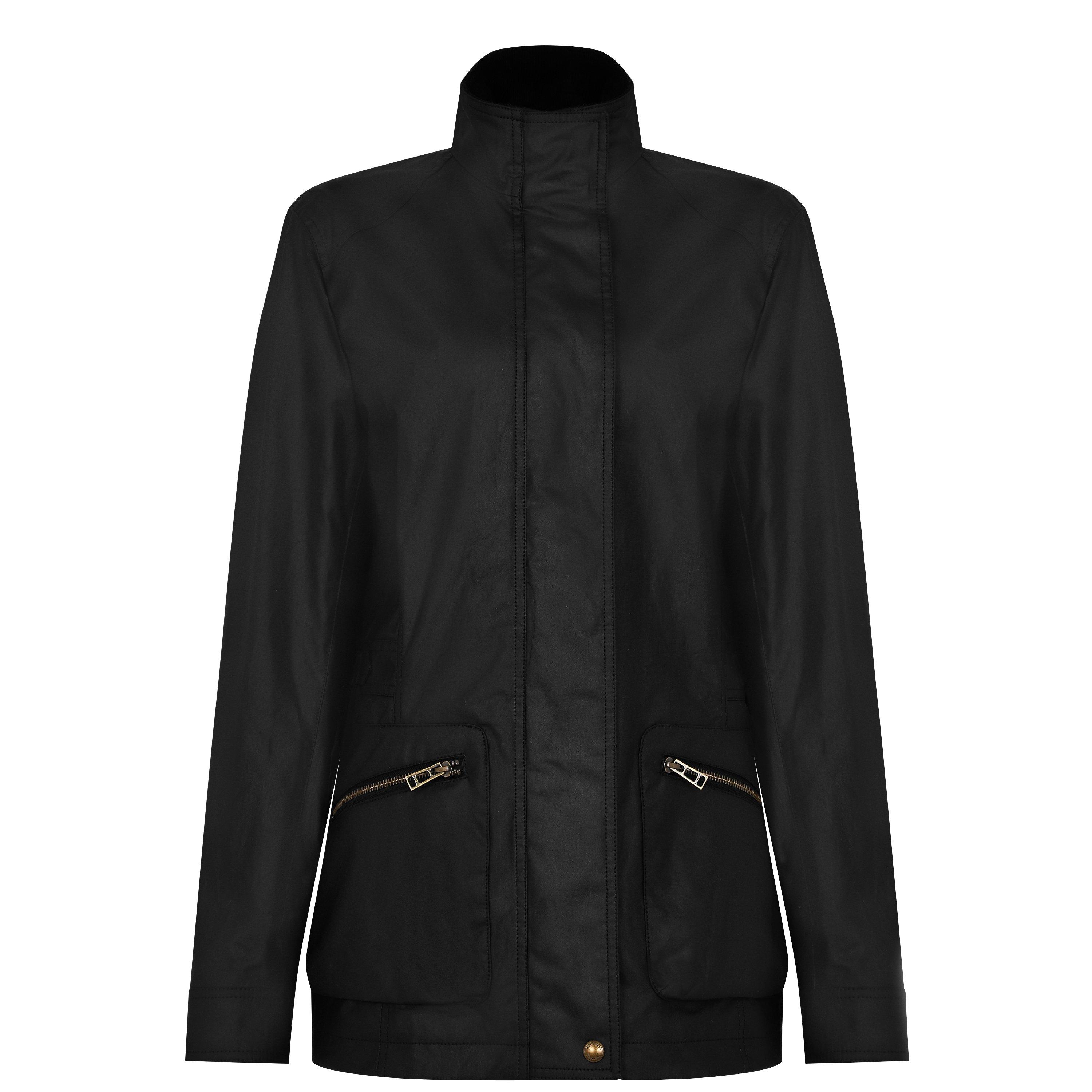 Black - Belstaff - Women's Madeline Water Resistant Waxed Long Sleeve Wax Jacket - 5