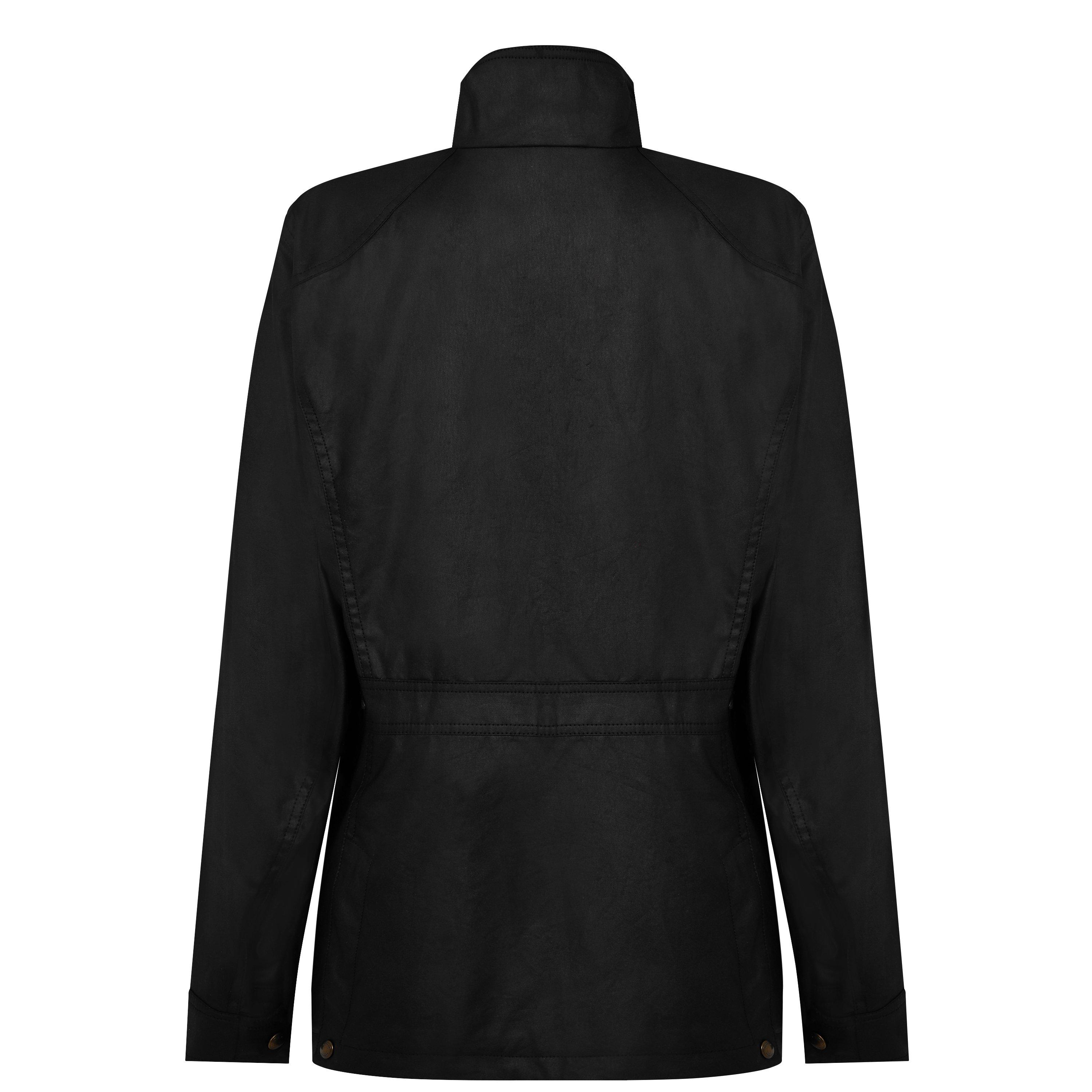 Black - Belstaff - Women's Madeline Water Resistant Waxed Long Sleeve Wax Jacket - 6