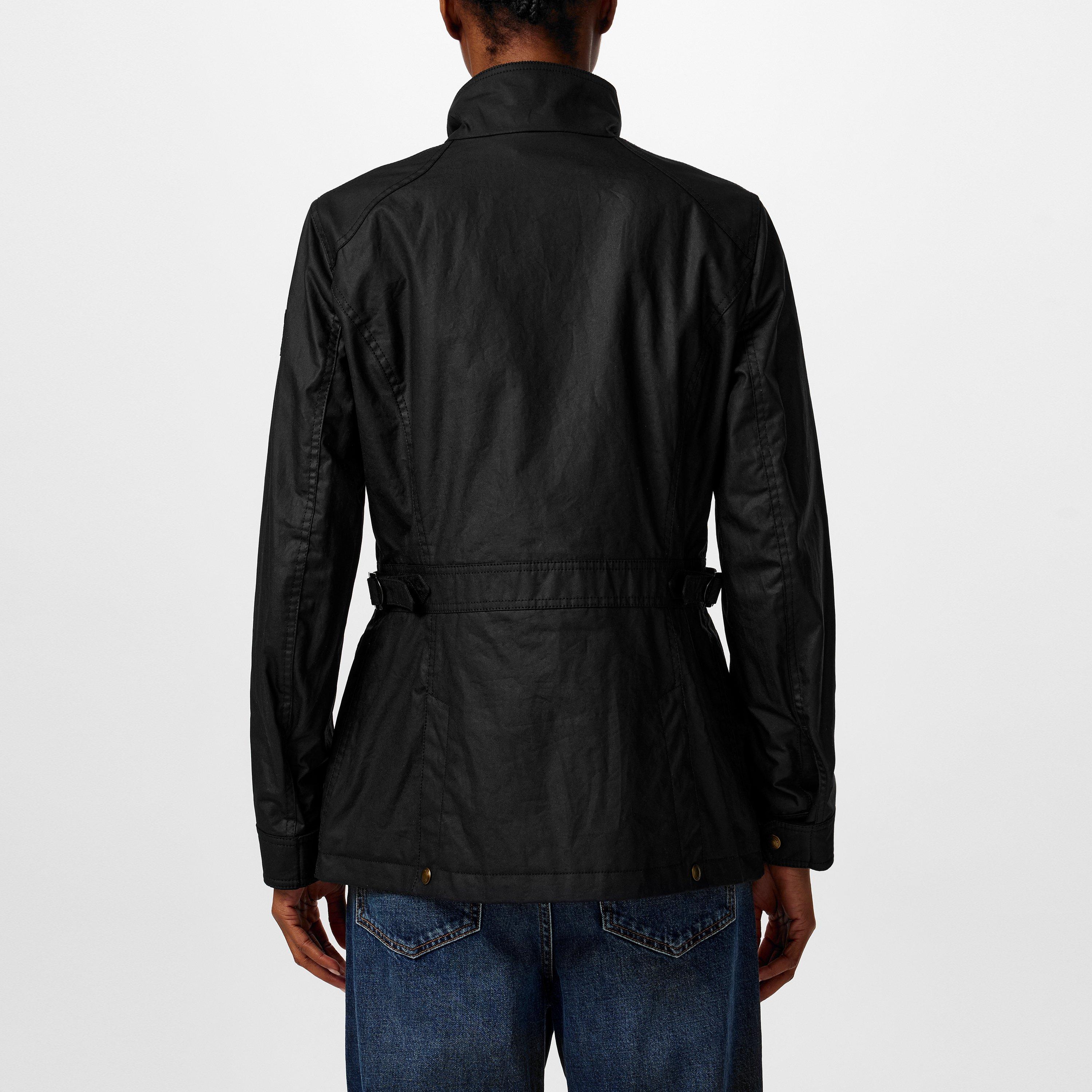 Black - Belstaff - Women's Madeline Water Resistant Waxed Long Sleeve Wax Jacket - 3