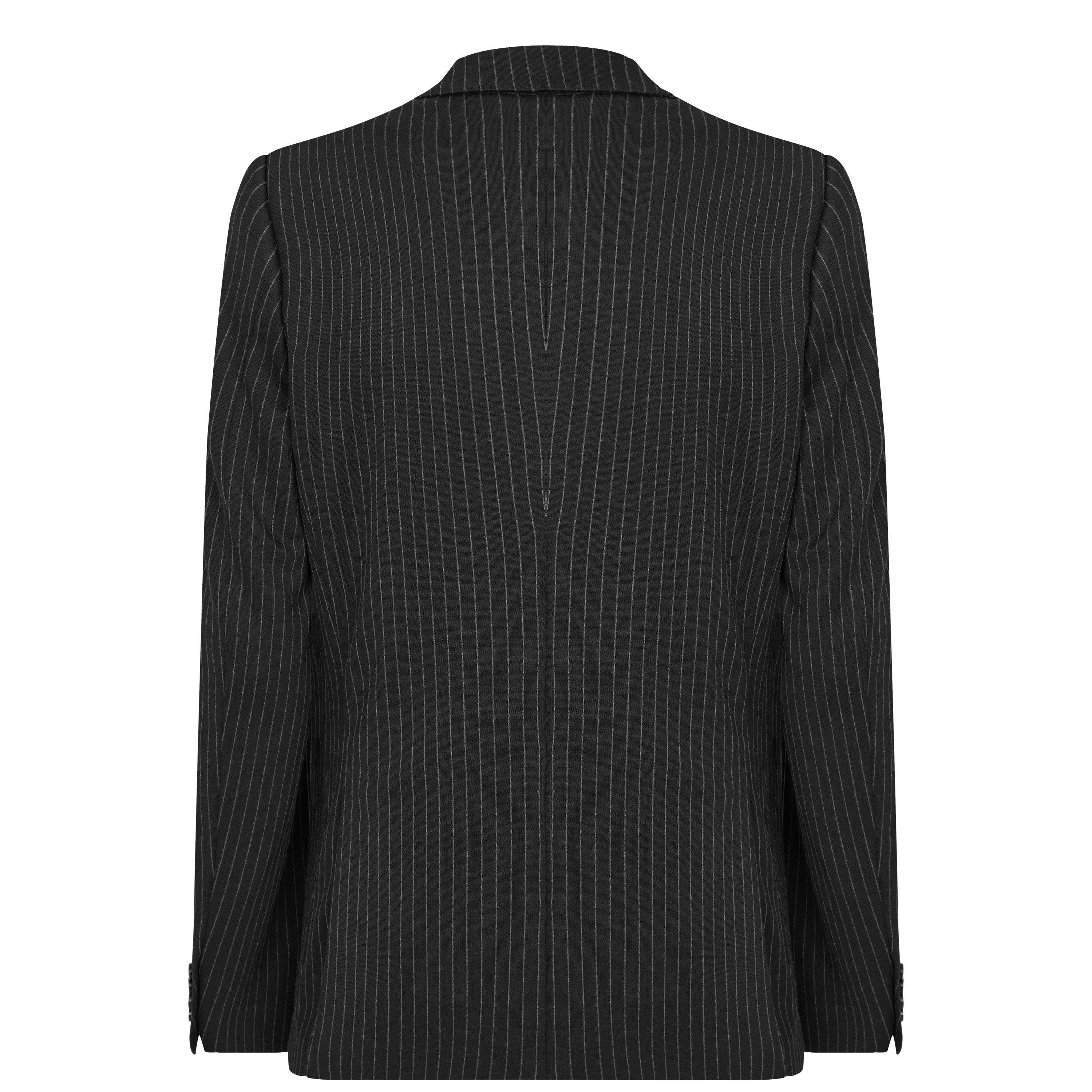Black S9000 - Dolce and Gabbana - Men's Striped Viscose Long Sleeve Blazer - 5