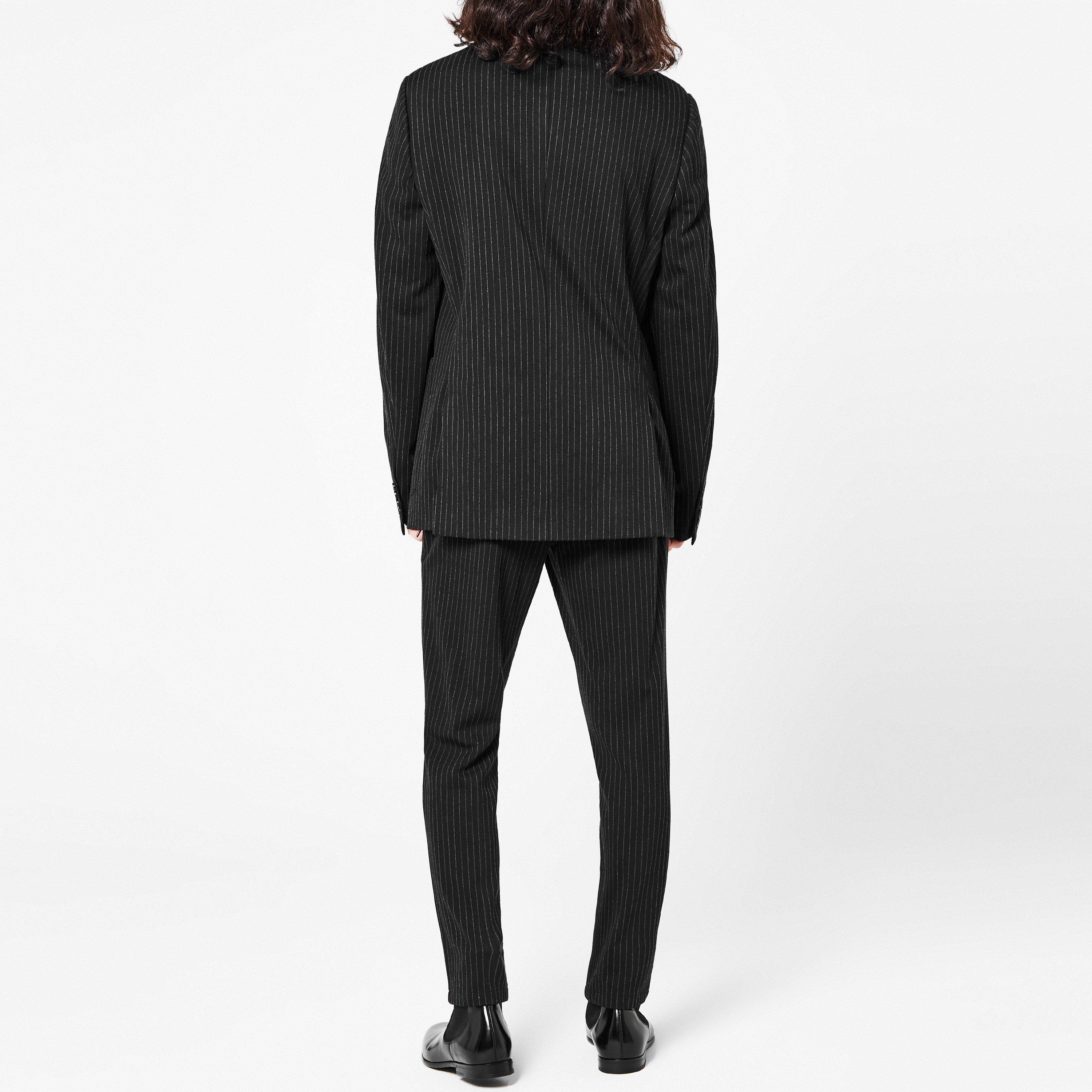 Black S9000 - Dolce and Gabbana - Men's Striped Viscose Long Sleeve Blazer - 3