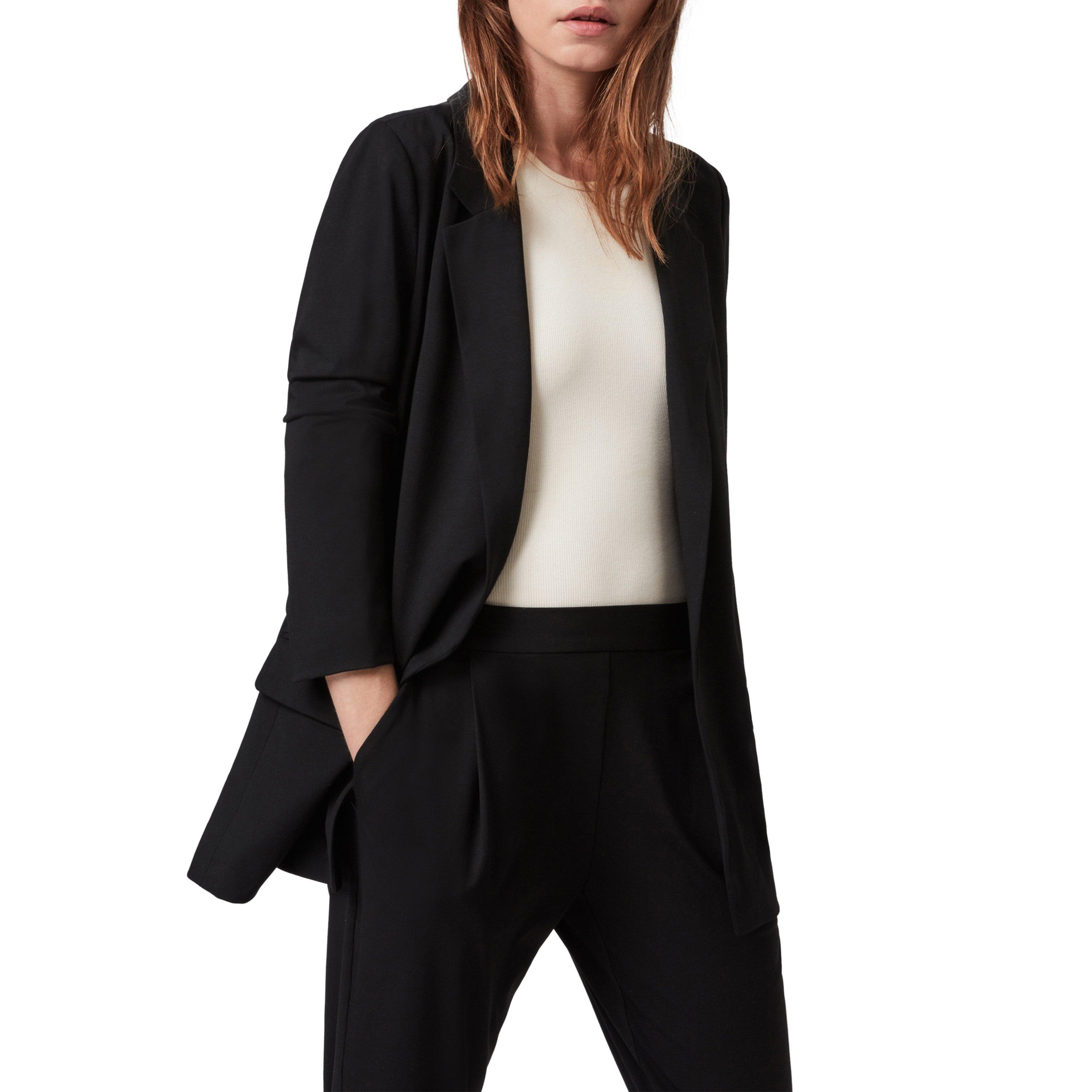 Black - AllSaints - Women's Aleida Cotton Long Sleeve Blazer - 6