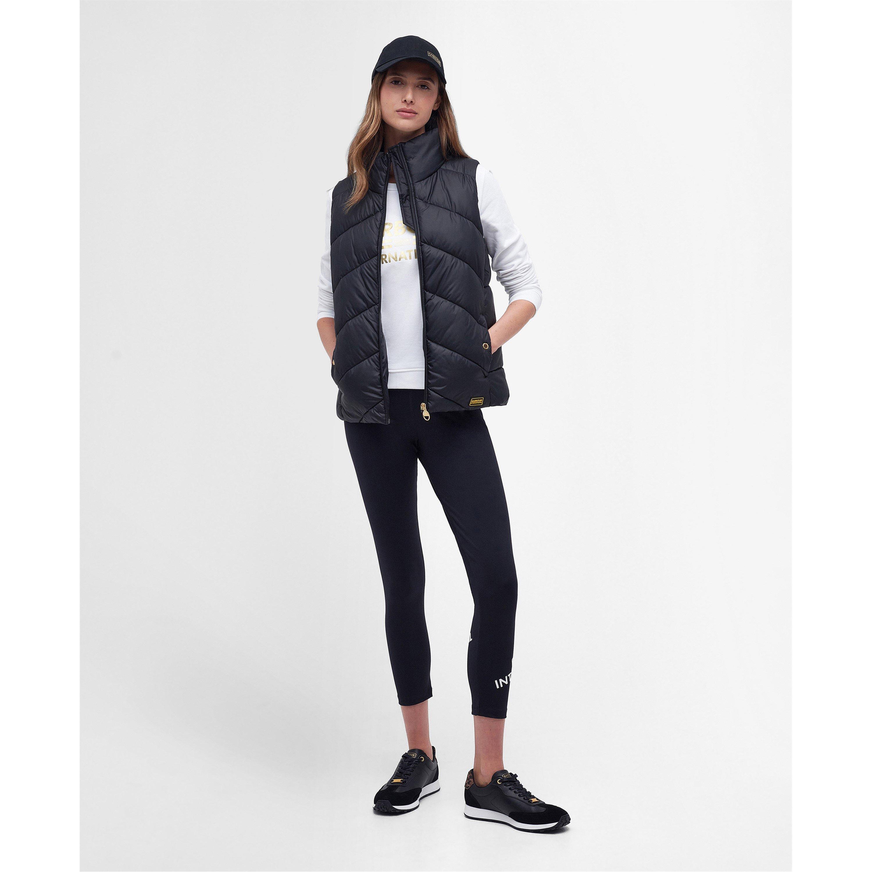 Black - Barbour International - Women's Mackney Waxed Sleeveless Funnel Neck Gilet - 3