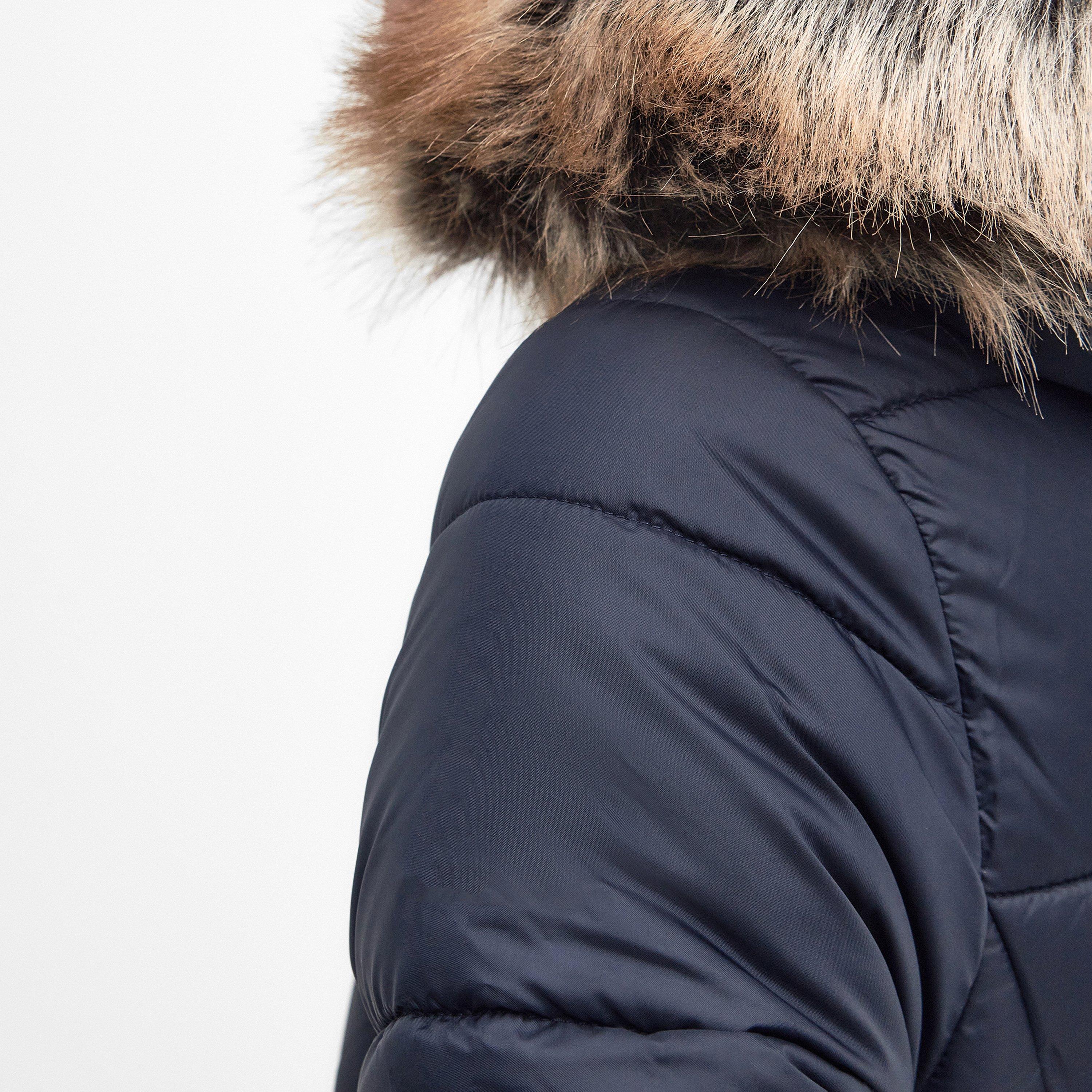 Navy - Barbour - Women's Rosoman Water Resistant Hooded Short Puffer Jacket - 6