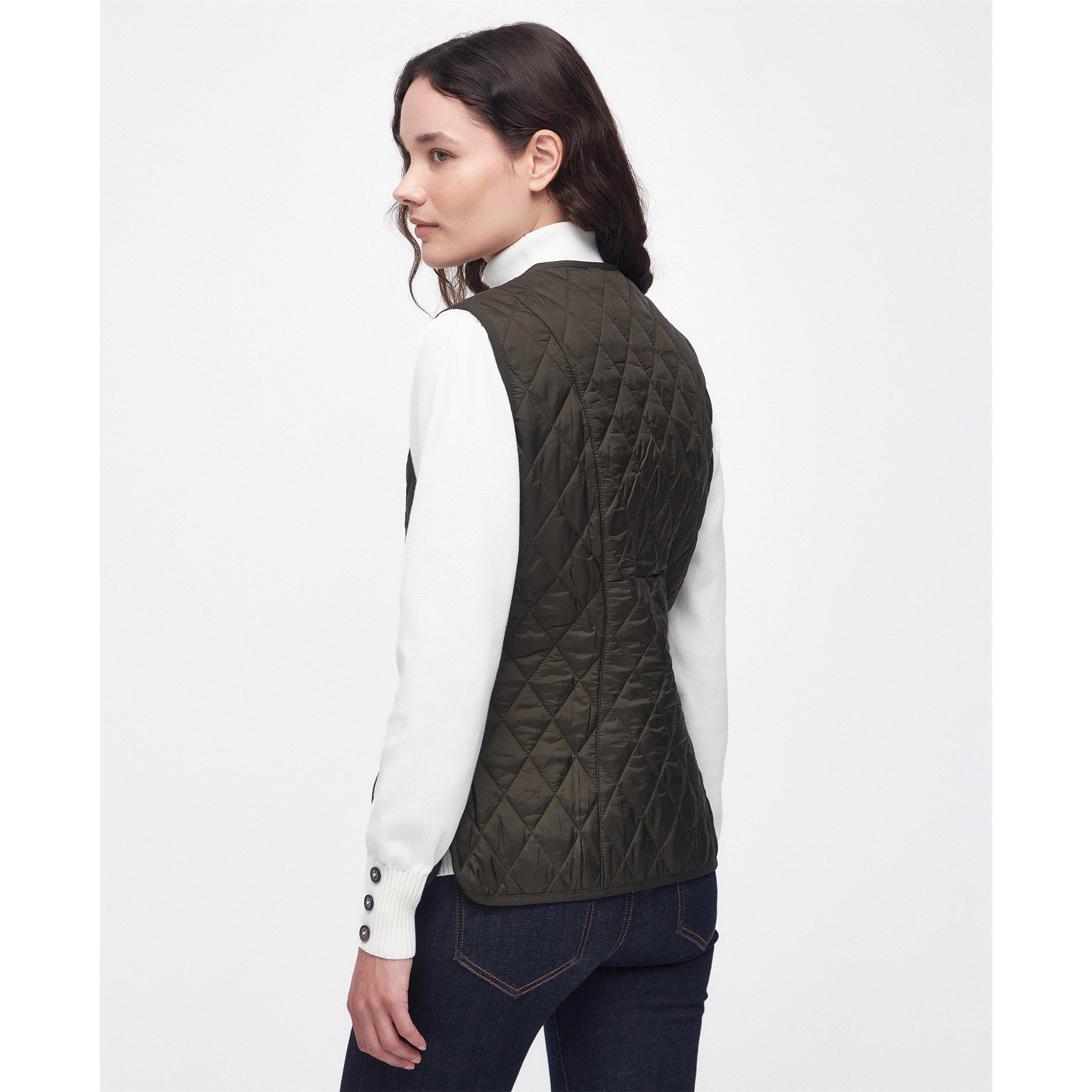 Dk Olive - Barbour - Women's  Diamond Quilted Sleeveless Gilet - 3