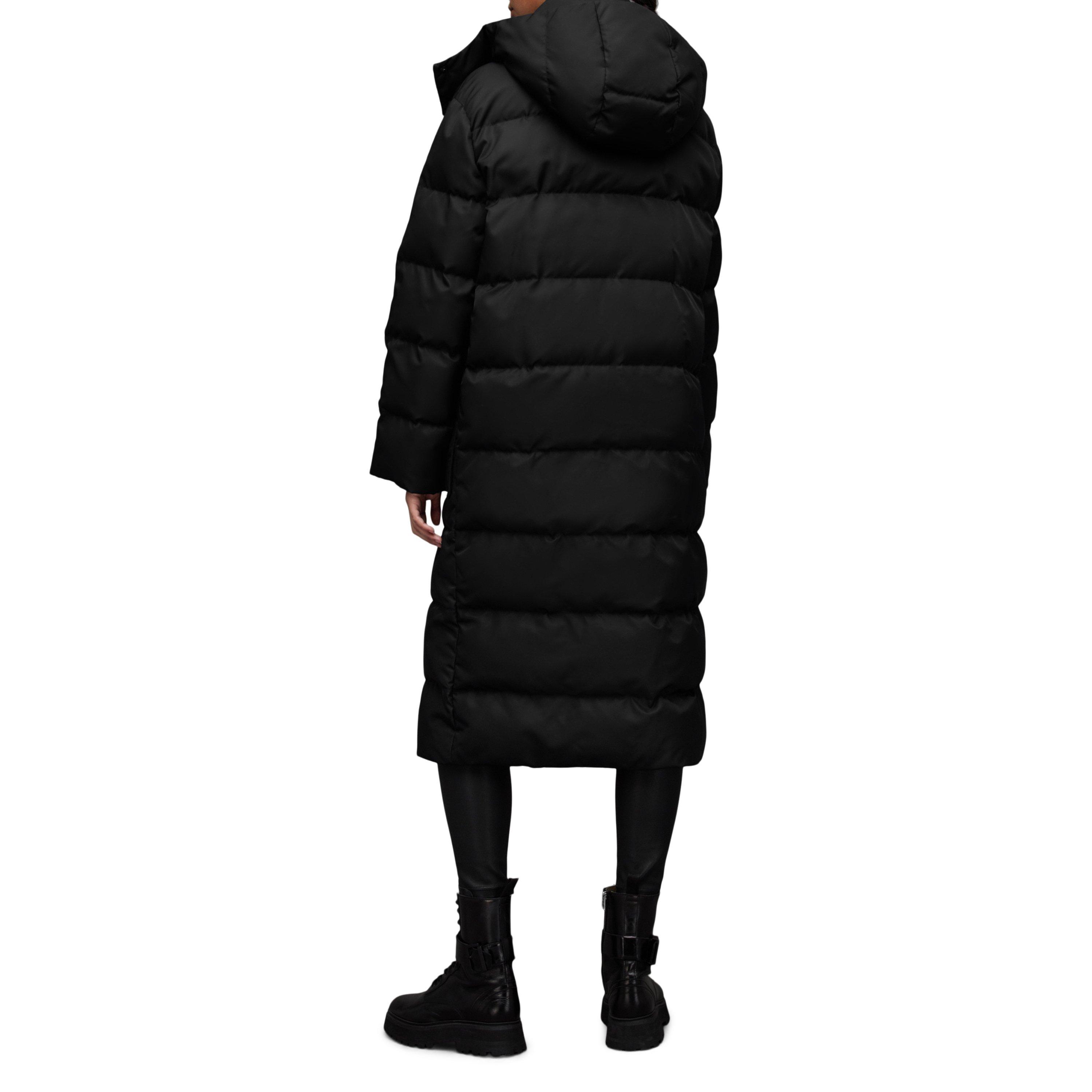 Black - AllSaints - Women's Allana Leo Leopard Print Long Sleeve Hooded Short Puffer Jacket - 3