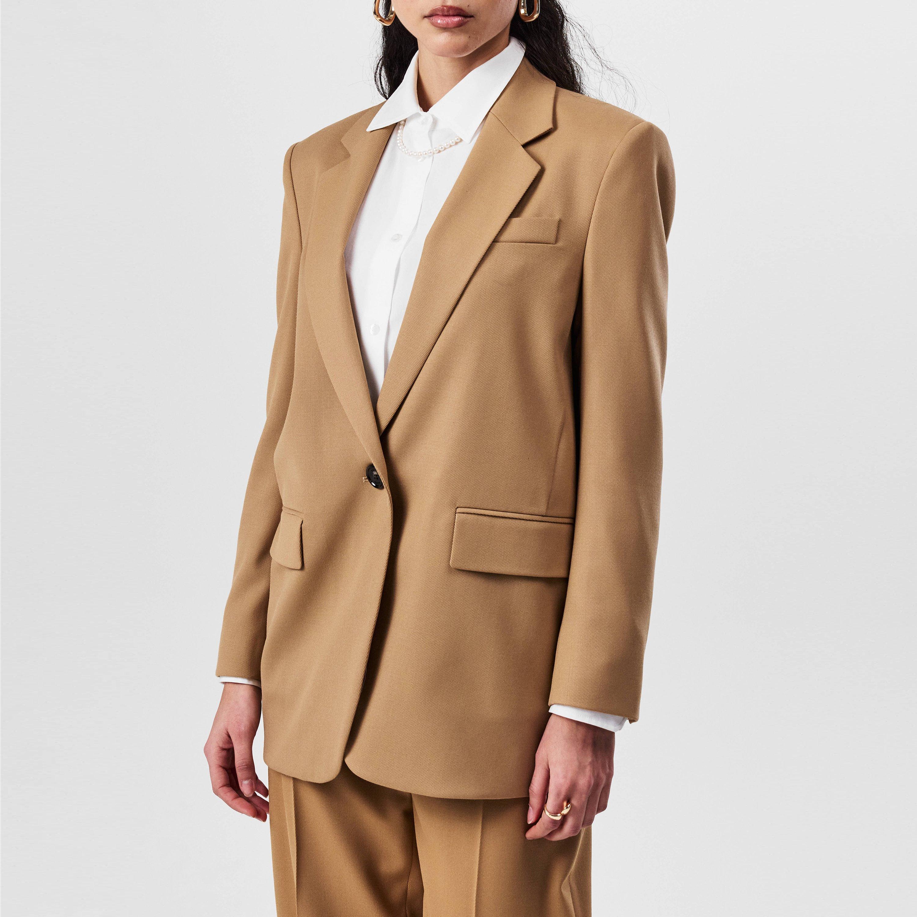 Boss Women's Jaleno Long Sleeve Crease-Resistant Blazer - Med Beige 260 - 12 (L)