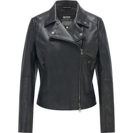 Boss Boss Saleli Leather Biker Jacket Womens