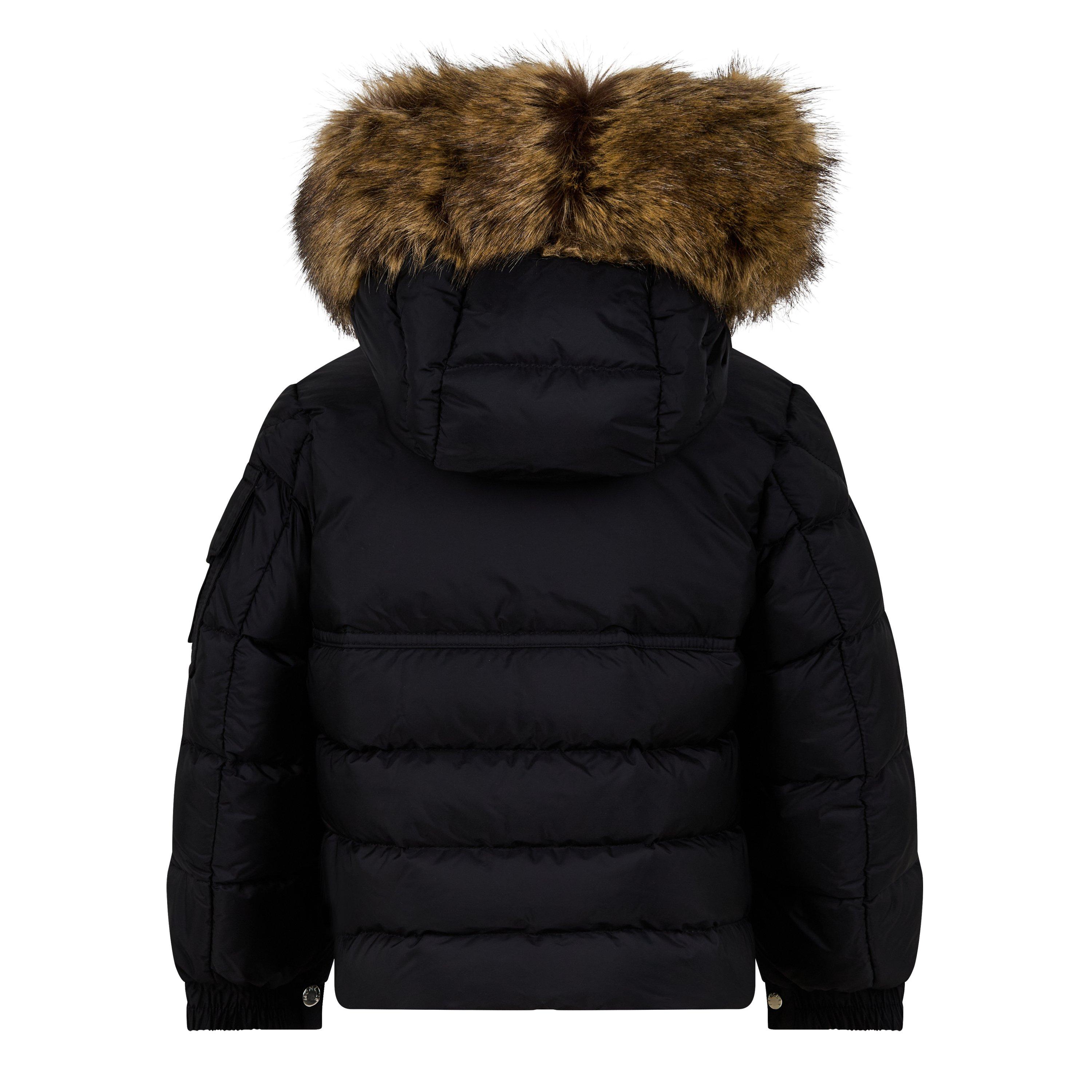 Black 999 - Moncler - Kids' Byron Faux Fur Down Short Puffer Jacket - 2