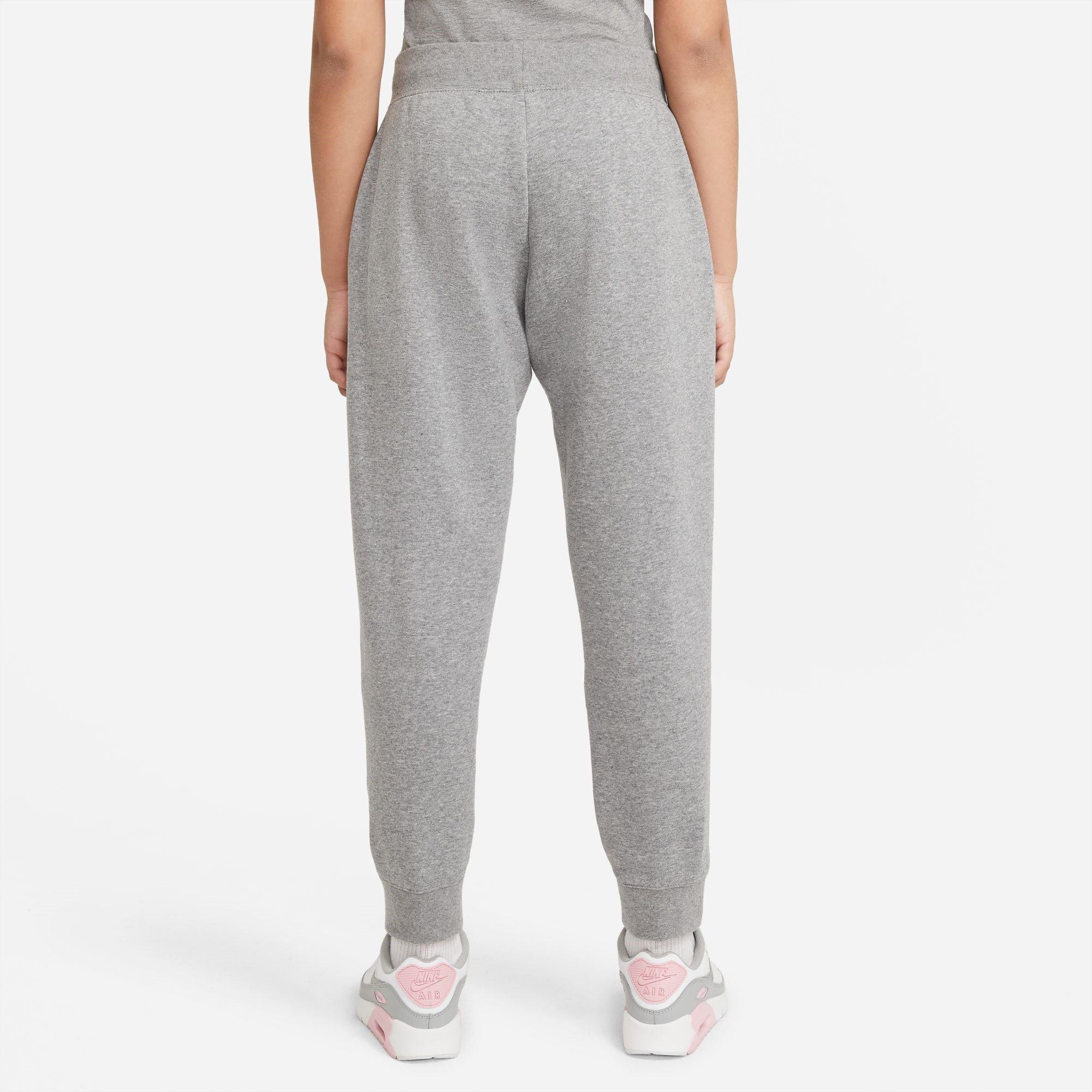 Grey/White - Nike - Girls Fundamentals Fleece Jogging Bottoms - 4