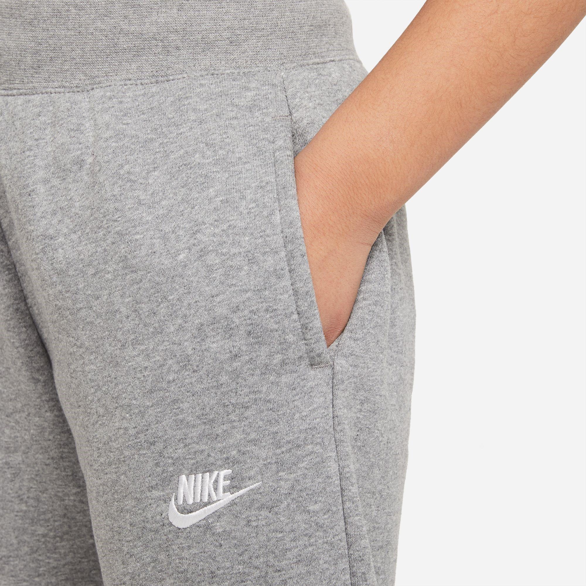 Grey/White - Nike - Girls Fundamentals Fleece Jogging Bottoms - 5