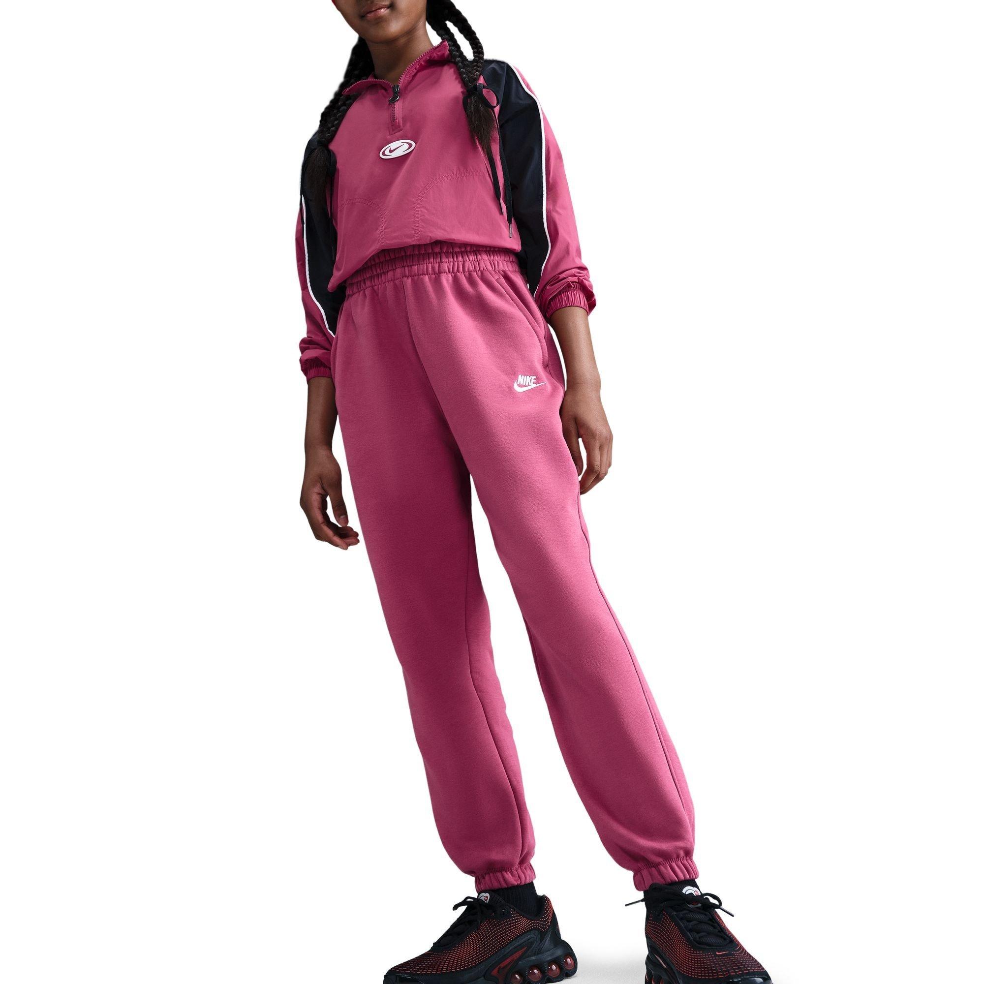 Nike Girls Fundamentals Fleece Jogging Bottoms - Sweet Beet - 13 Yrs