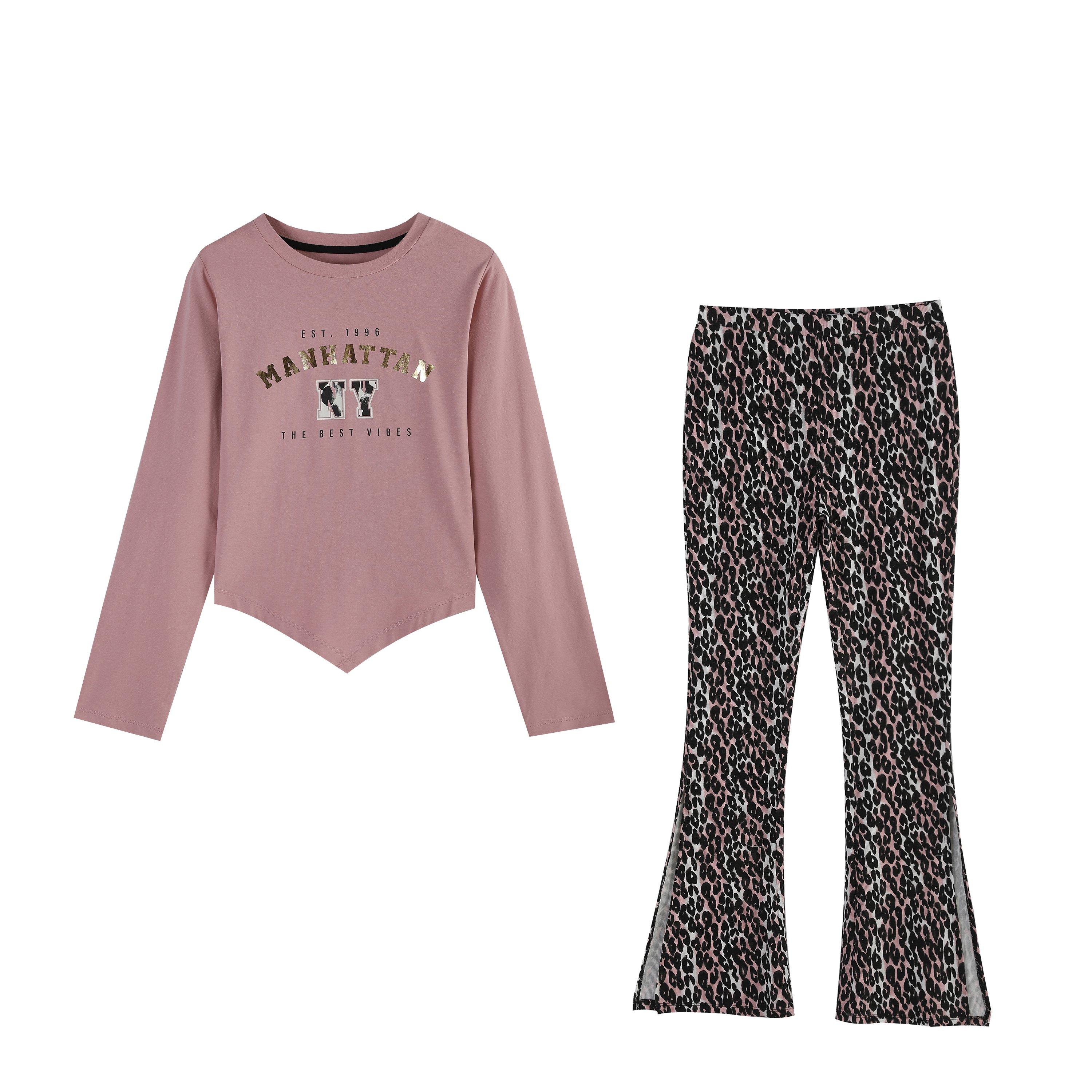 Be You Older Girl T-shirt and Rib Flare Trouser