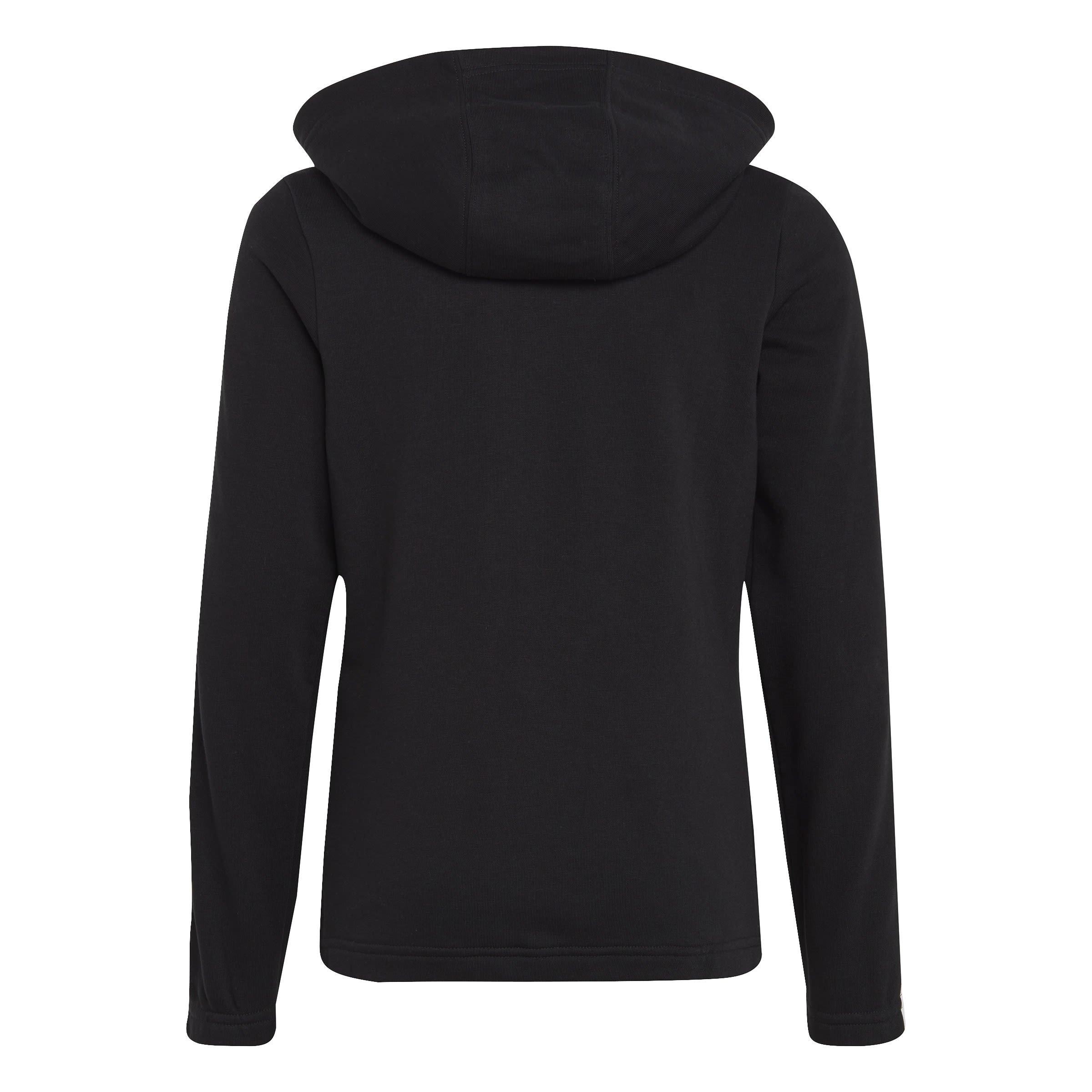 Sort/Hvid - adidas - Essentials Girls 3-Stripes Zip Track Top Hoodie - 2