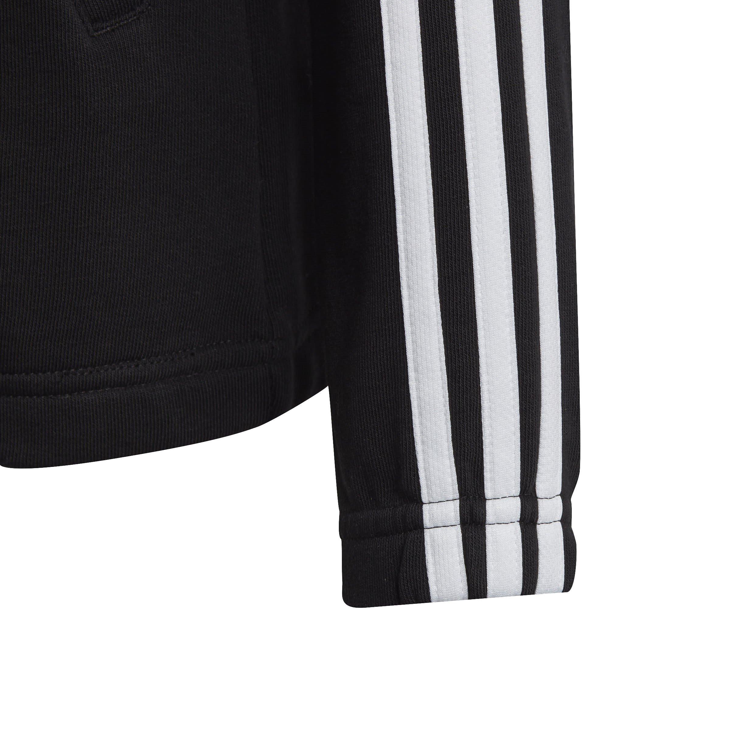 Sort/Hvid - adidas - Essentials Girls 3-Stripes Zip Track Top Hoodie - 5