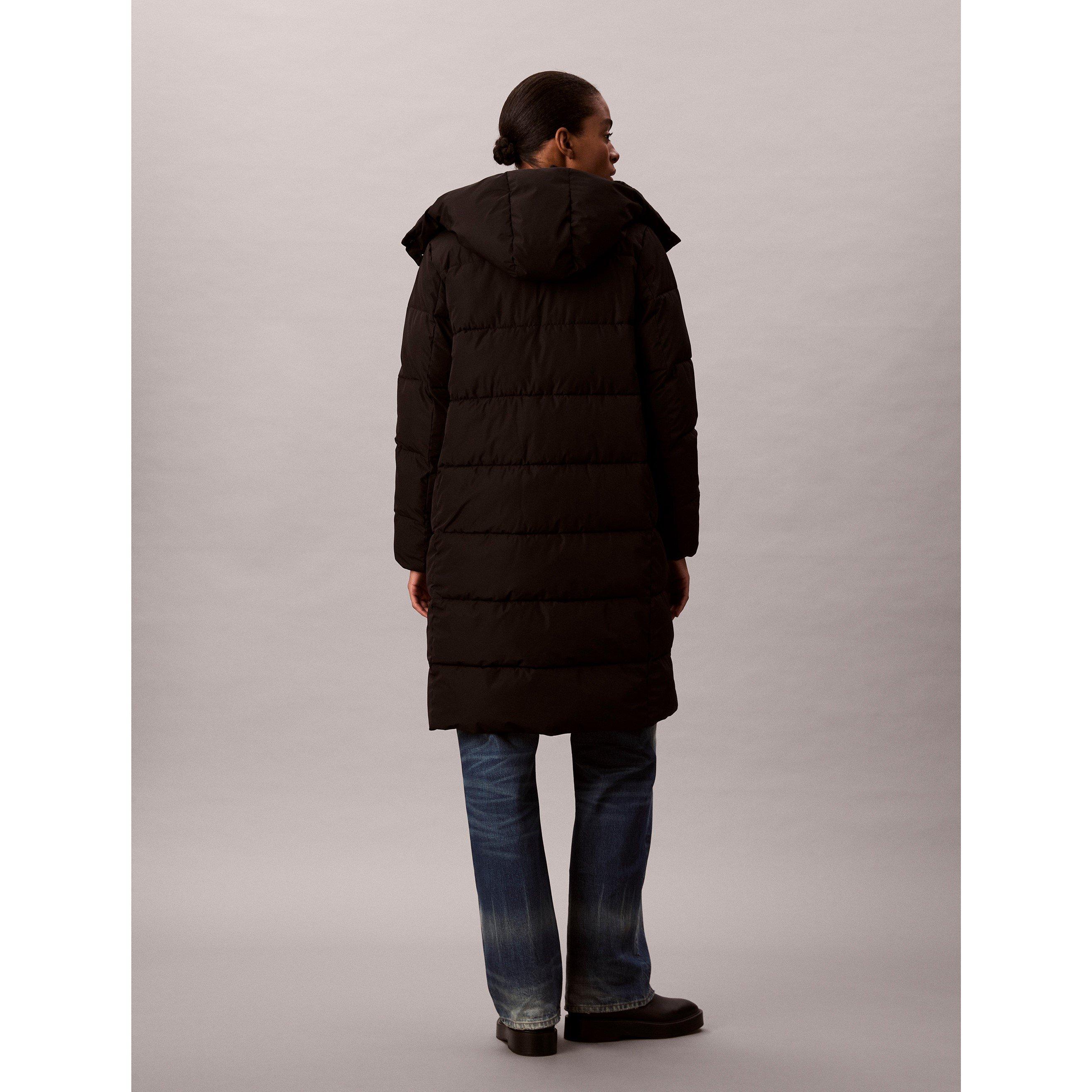 Black - Calvin Klein Jeans - Women's Detachable Hood Long Sleeve Long Puffer Jacket - 5