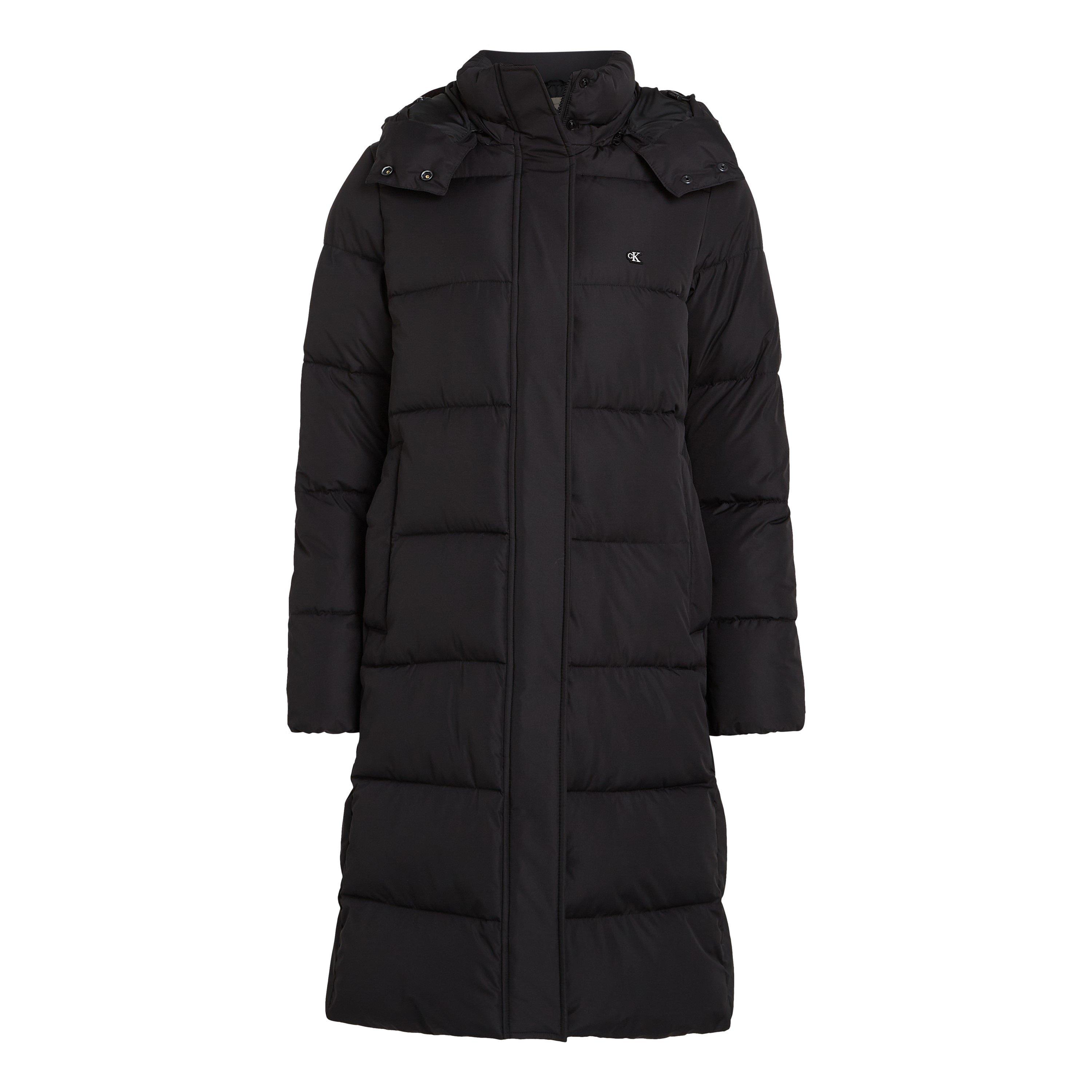 Ck Nero - Calvin Klein Jeans - Women's Detachable Hood Long Sleeve Long Puffer Jacket - 5