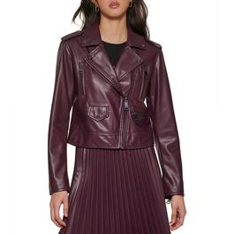 DKNY Asymmetric Faux Leather Moto Jacket