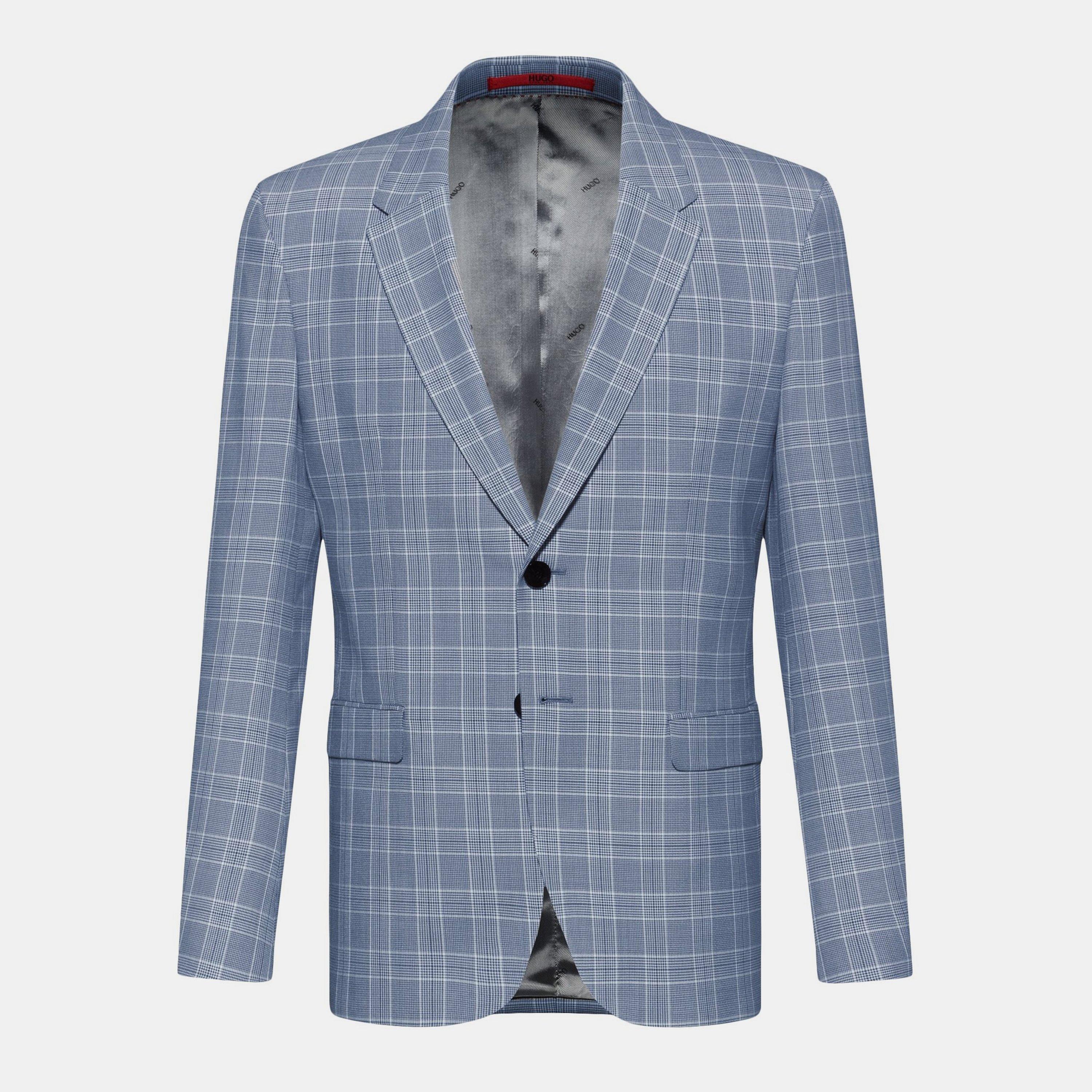 Light Blue - Hugo - Men's Herman194 Long Sleeve Zip Blazer - 1