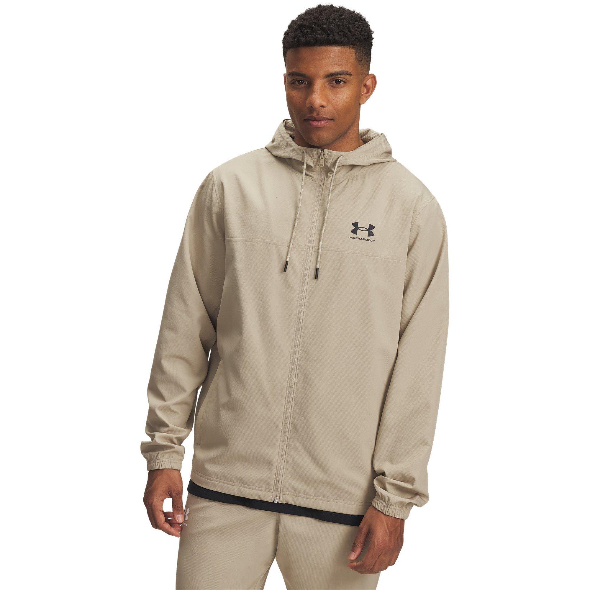 Under Armour Men's Sportstyle Water Resistant Wind Resistant Long Sleeve Windbreaker - City Khaki - L